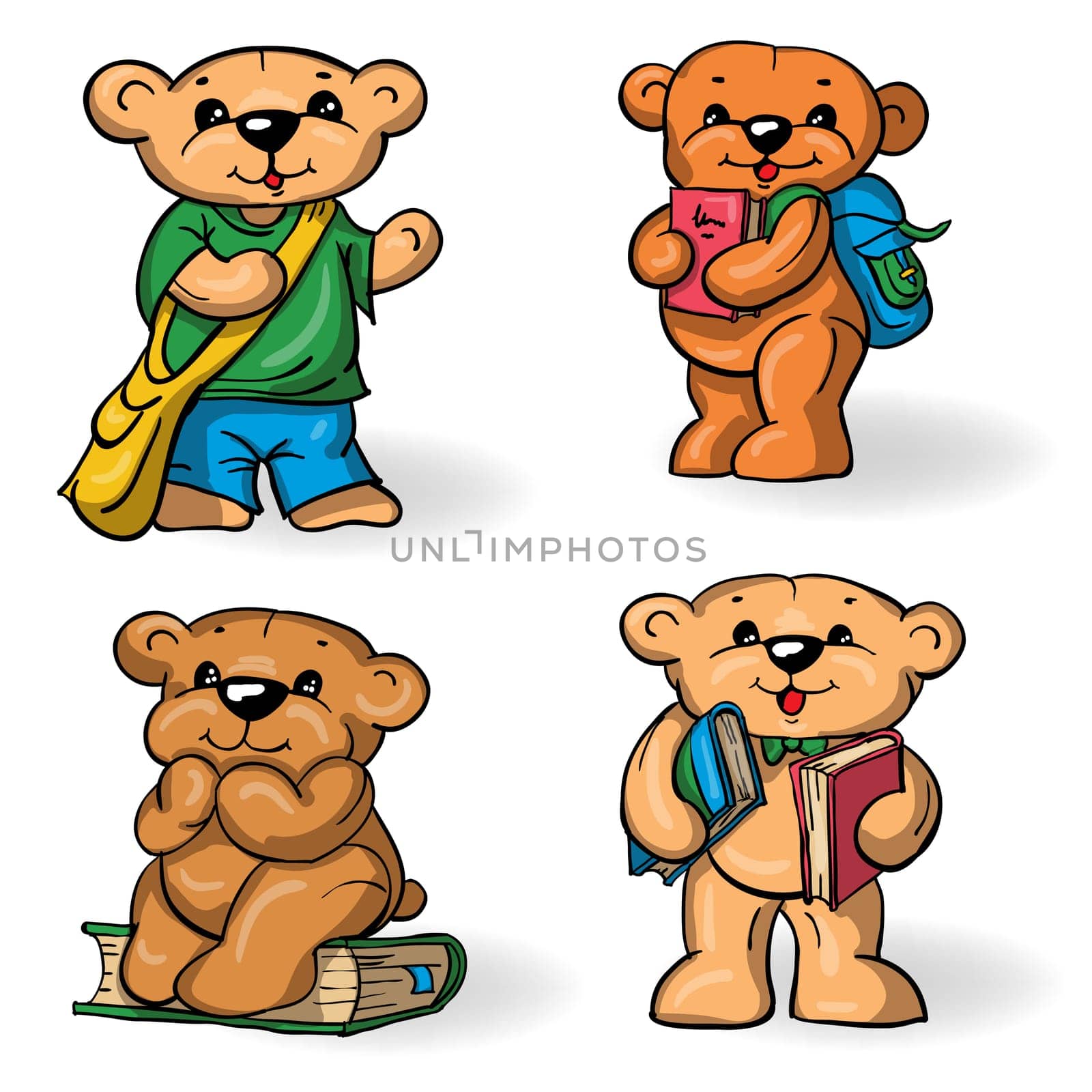 Vector set -  cartoon toy bears