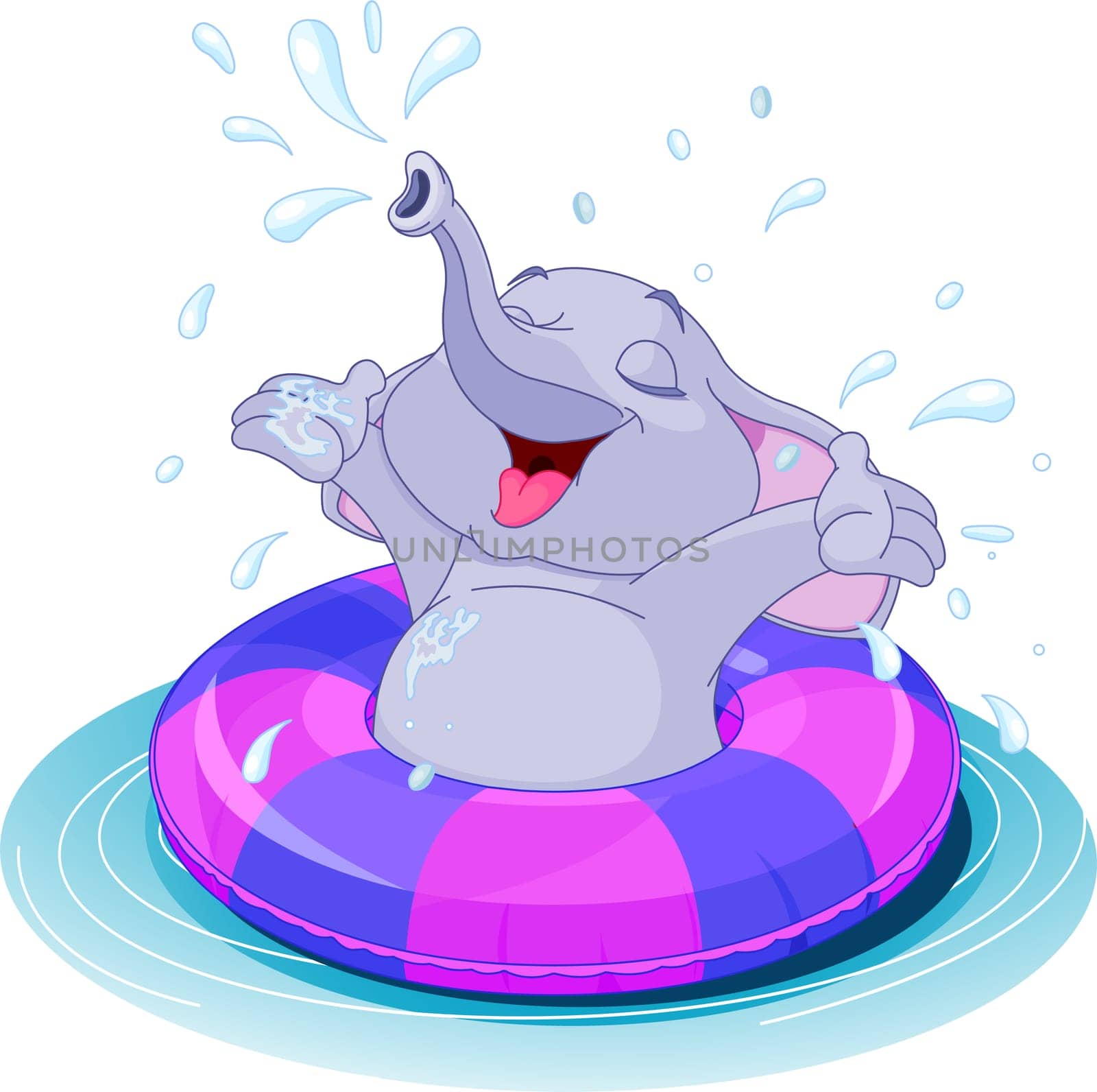 .Summer fun elephant swimming