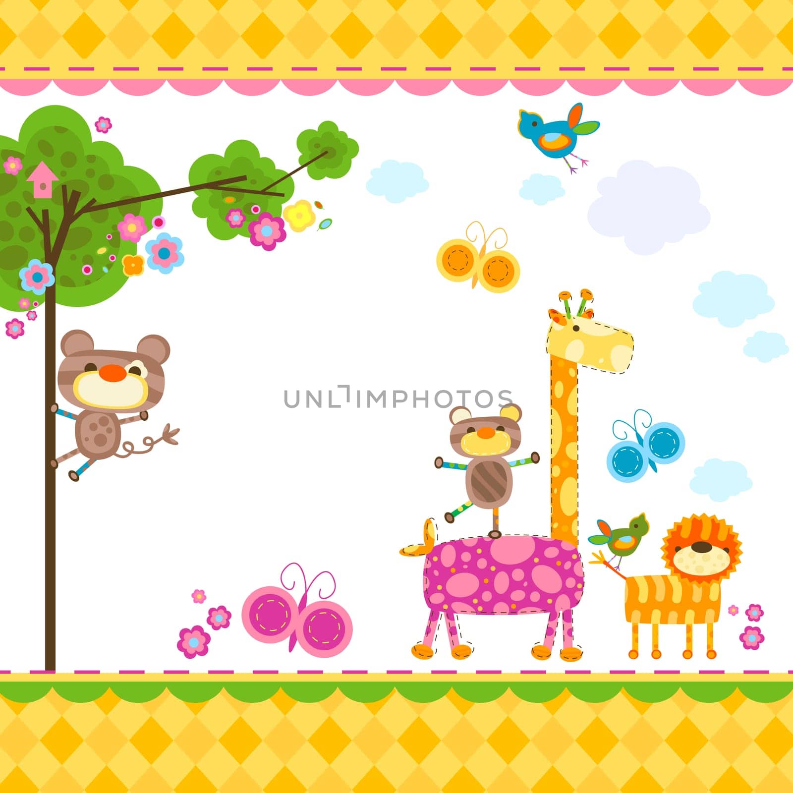 cute animals background for cards