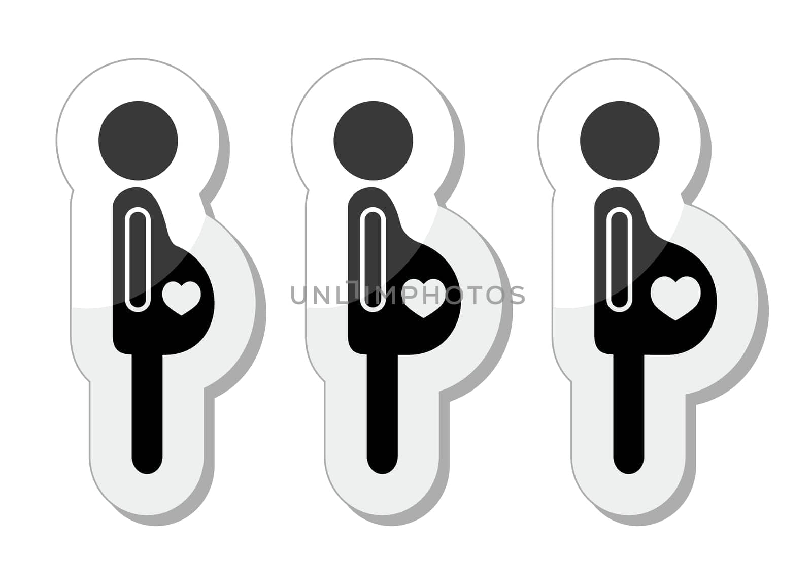 Pregnancy vector labels set isolated on white