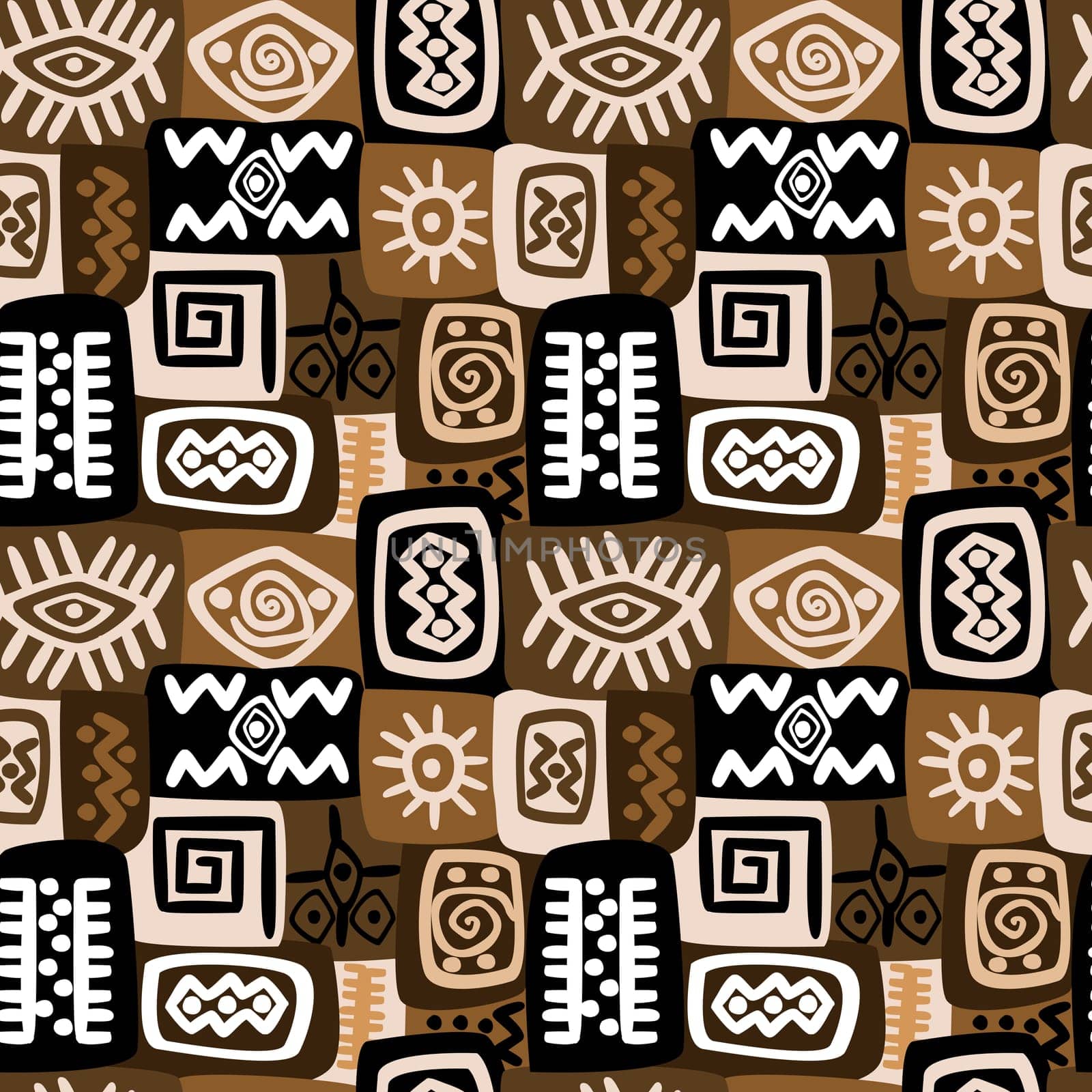 Ethnic motifs and symbols seamless pattern