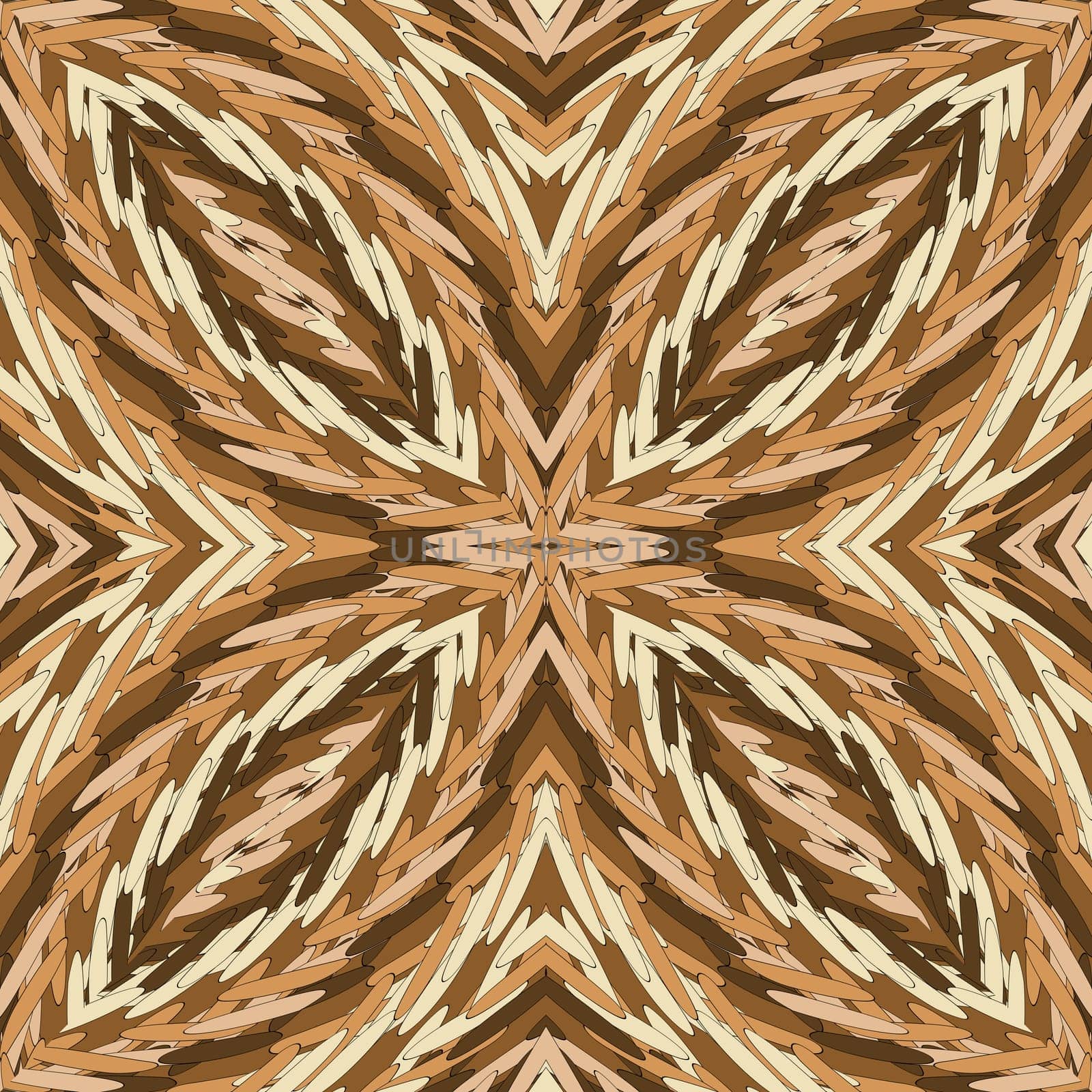 Decorative geometrical african seamless pattern in brawn colors