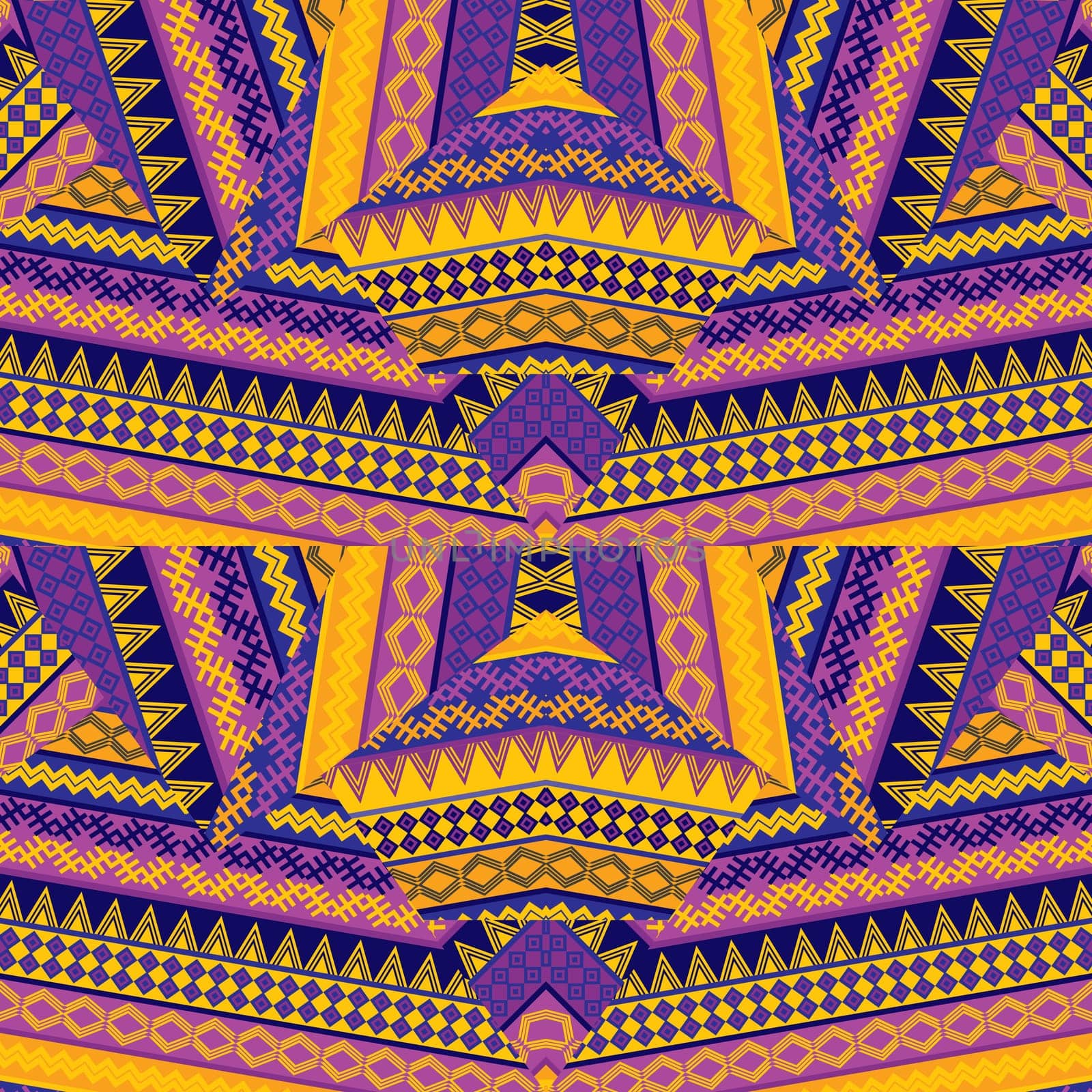 Geometric decorative  pattern with ethnic motifs
