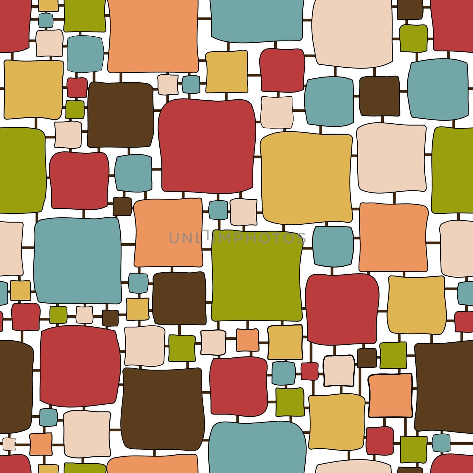 Geometrical seamless pattern with squares