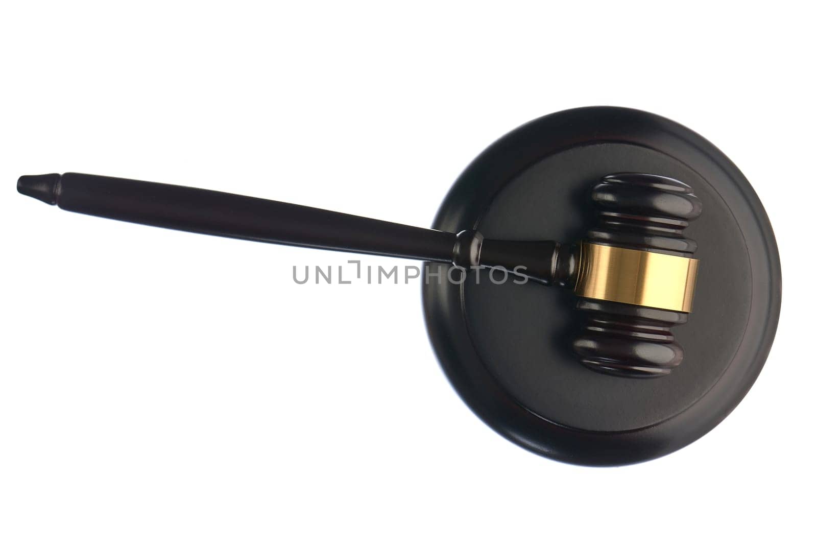 the judge's hammer on a white isolated background. High quality photo