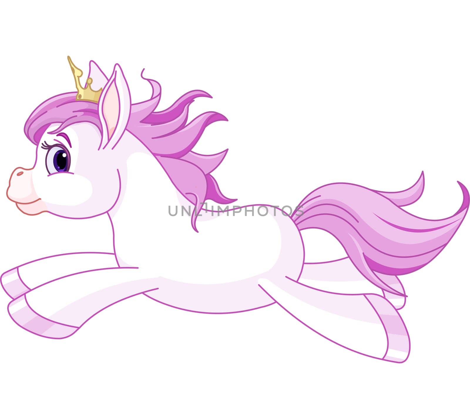 Illustration of running cute horse princess