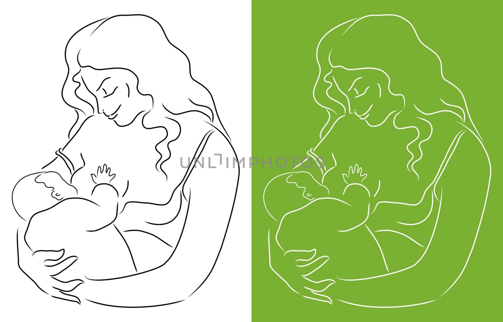 Illustration of mother and baby