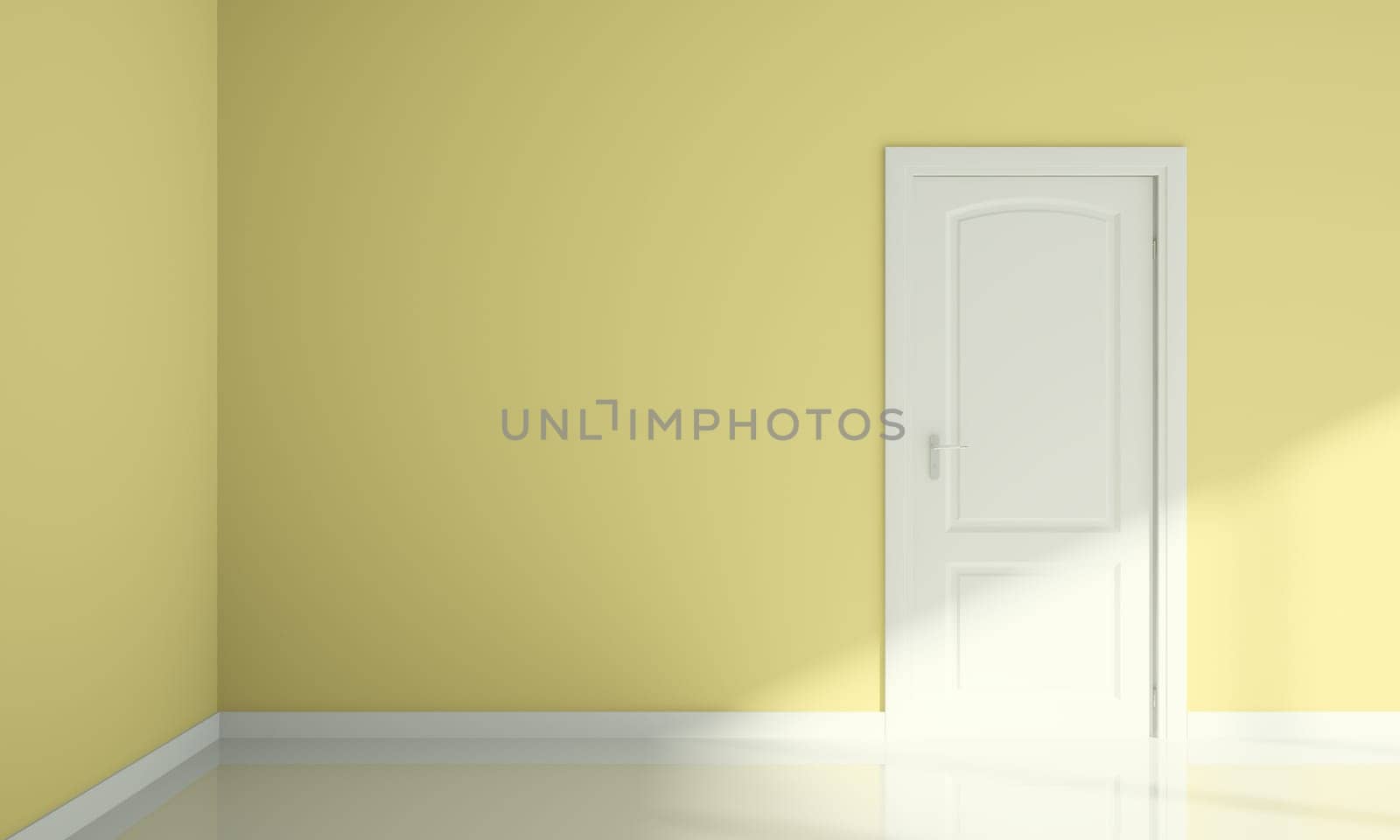 door and wall corner blank room interior design