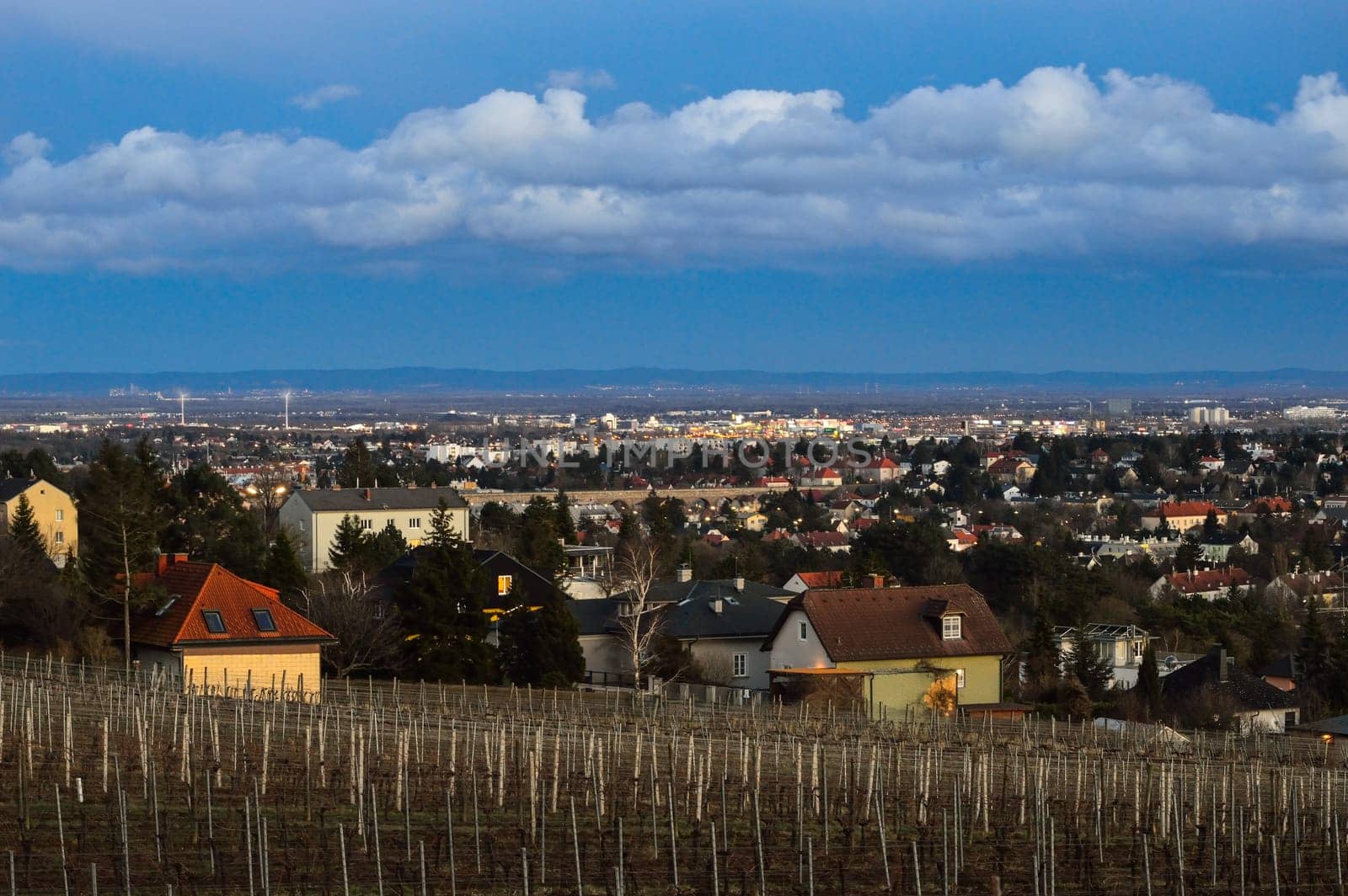 View from Vienna to the south to the Leitha Mountains