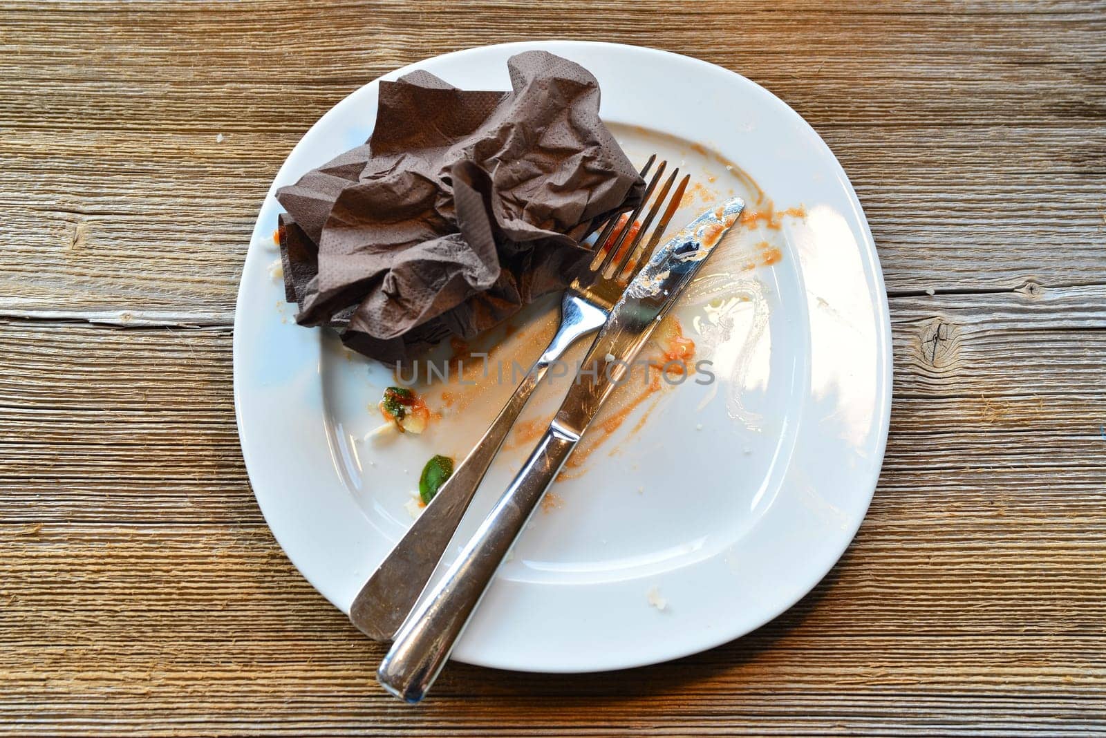 empty plate and cutlery