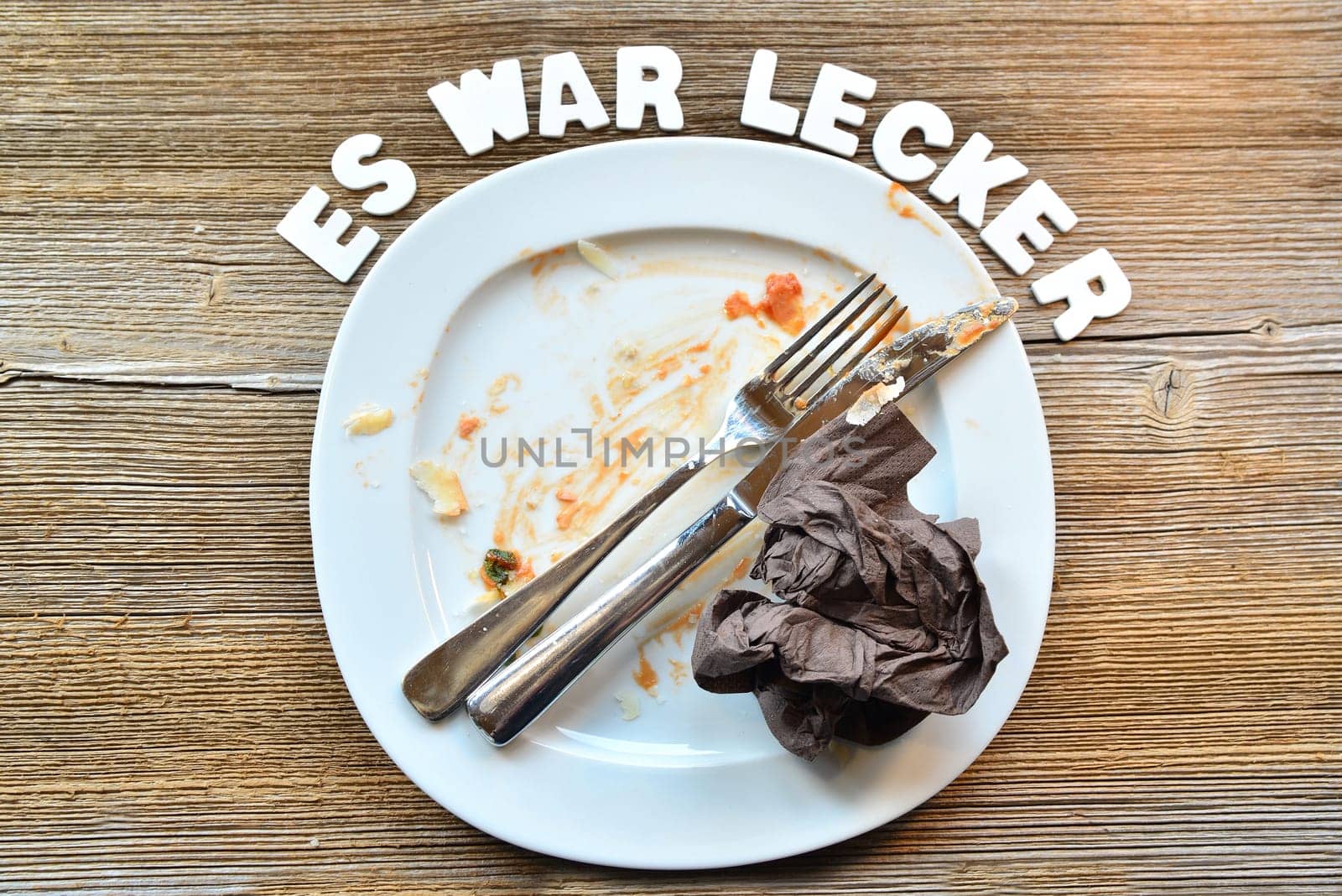 empty plate and cutlery