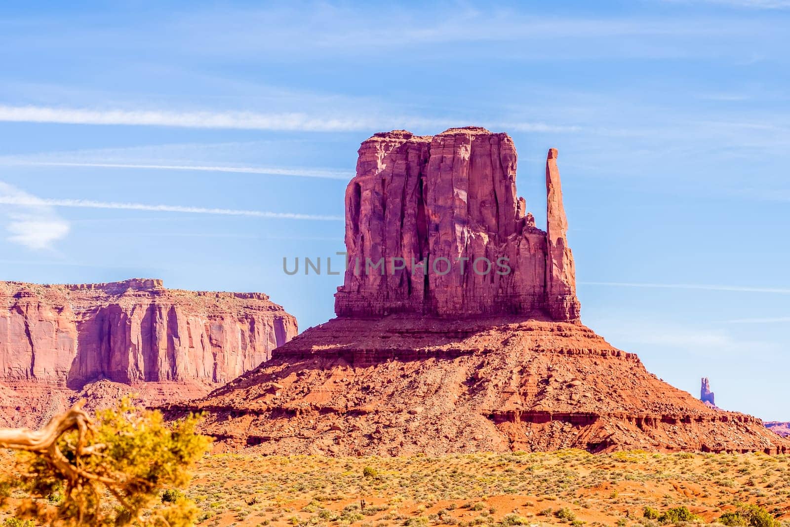 Monument valley under the blue sky