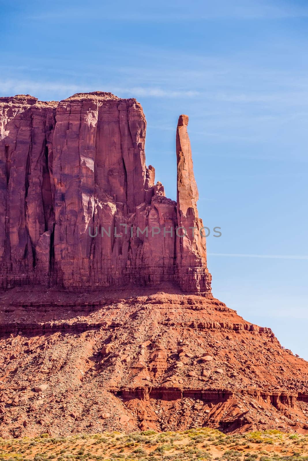 Monument valley under the blue sky