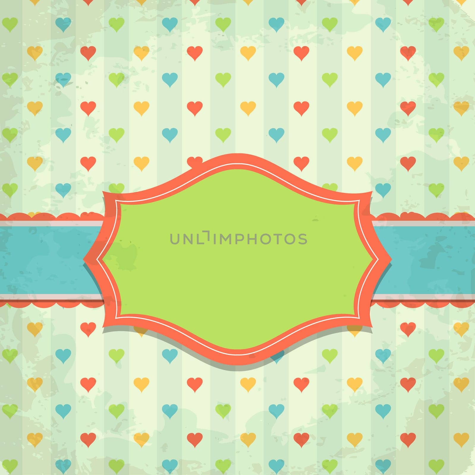 Template greeting card, vector scrap illustration
