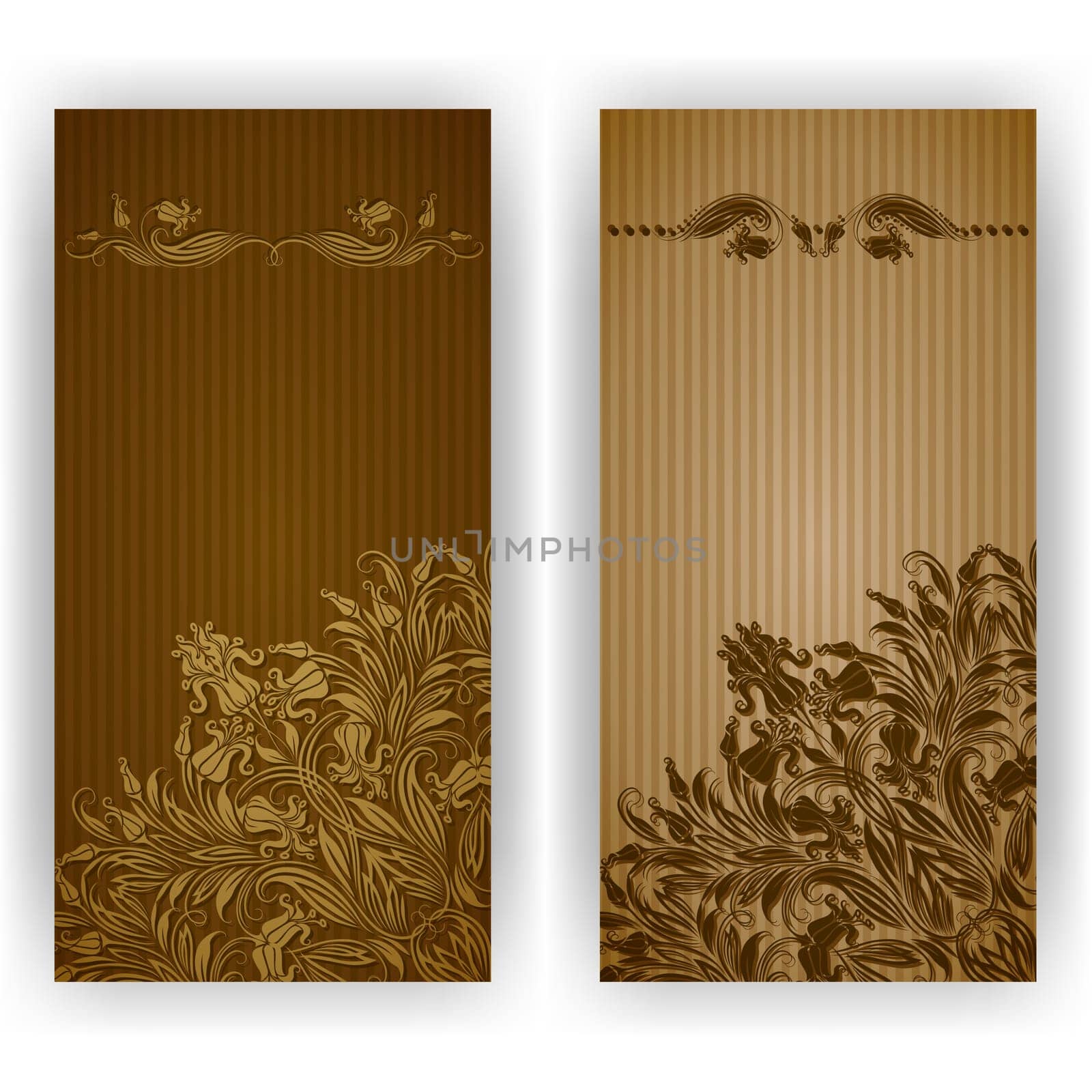 Template design for invitation with damask ornaments. Vector illustration. EPS 10