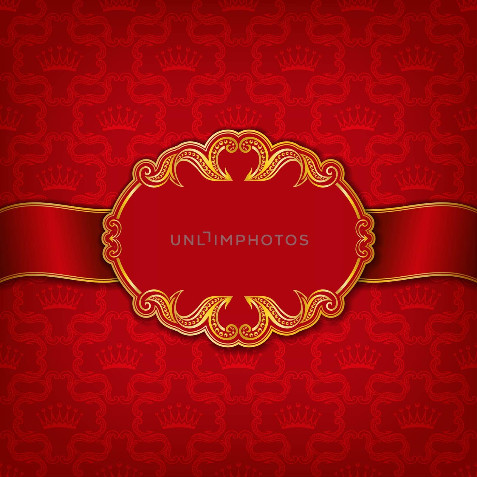Vector elegant gold frame design for greeting card, banner, invitation, menu, cover. In vintage style. EPS 10.