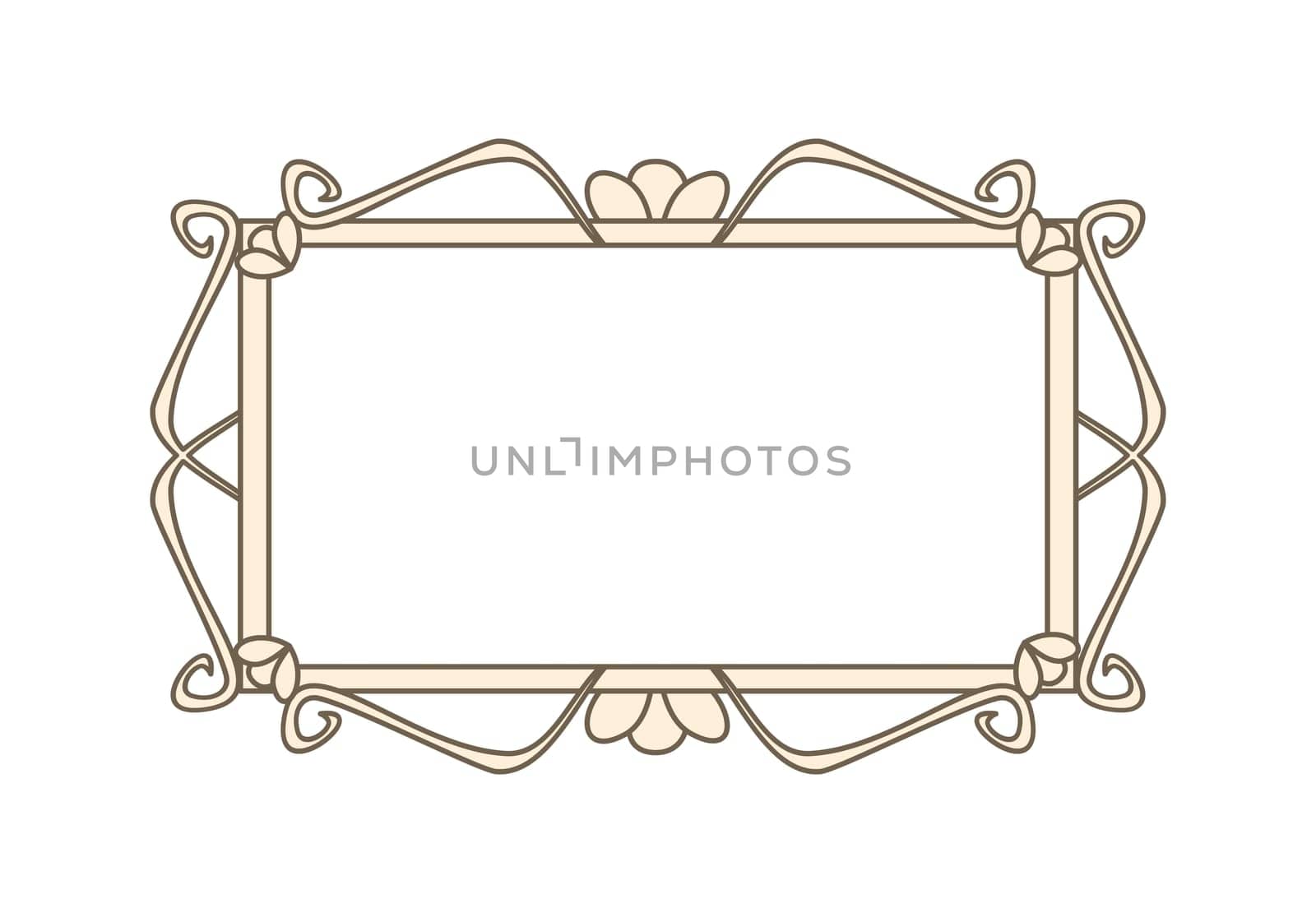 Sweet retro art deco frame. Vector illustration isolated on white background with empty space to put picture or text