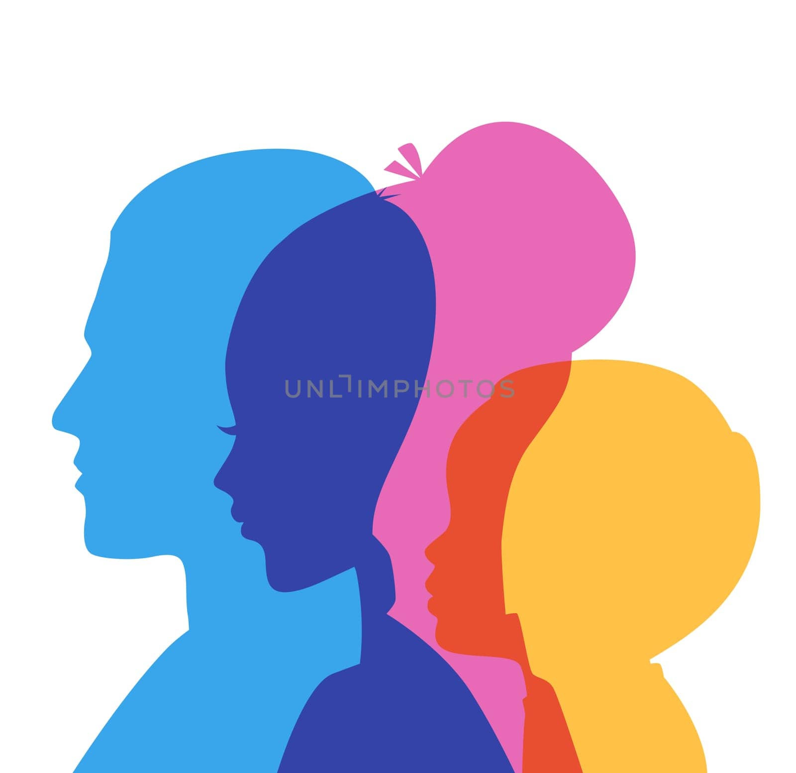 Vector illustration of Family icons head