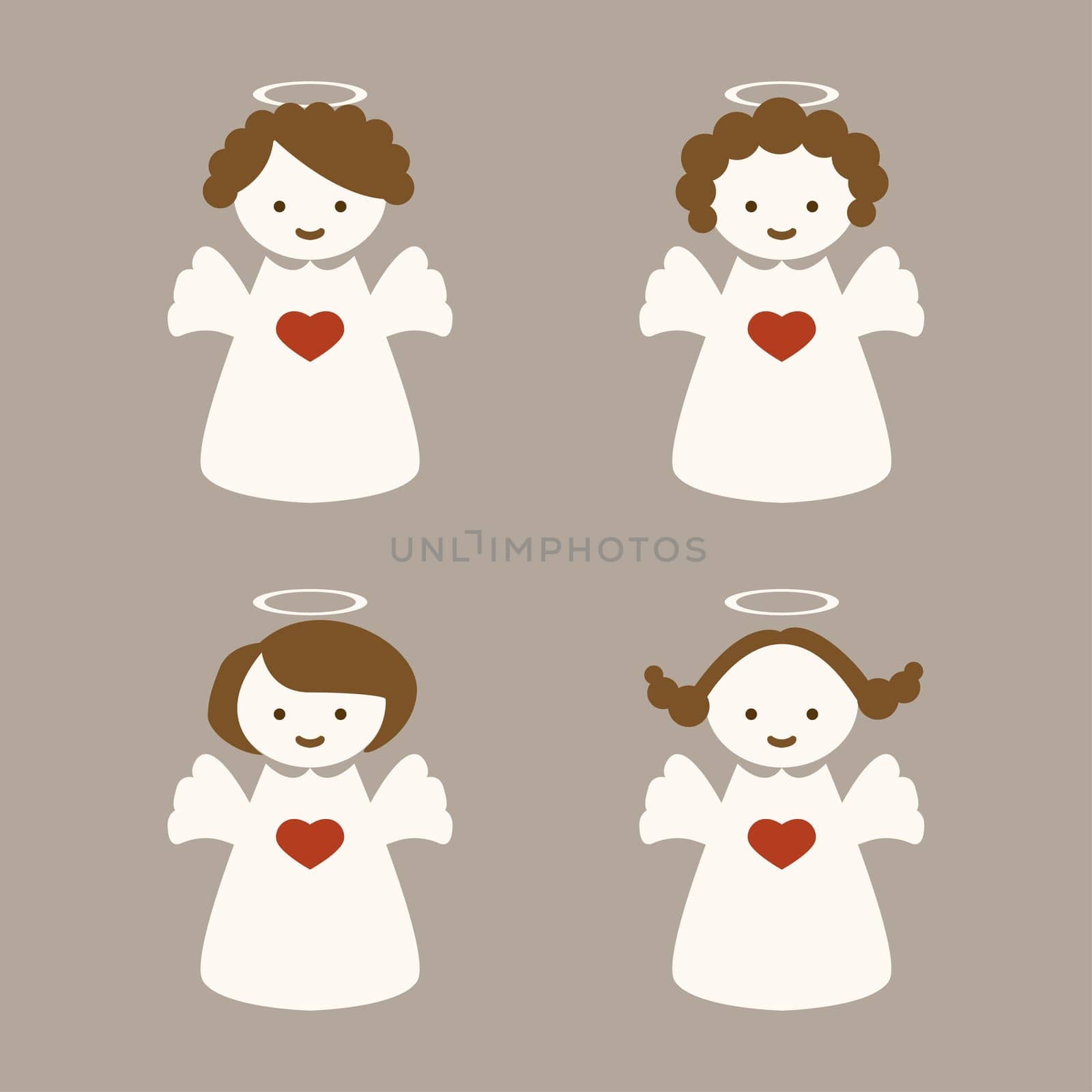 vector colored background with four angels for your design