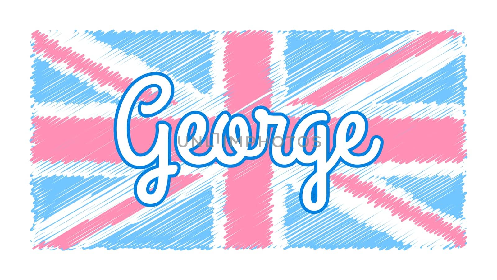 Union Jack with pastel color with George