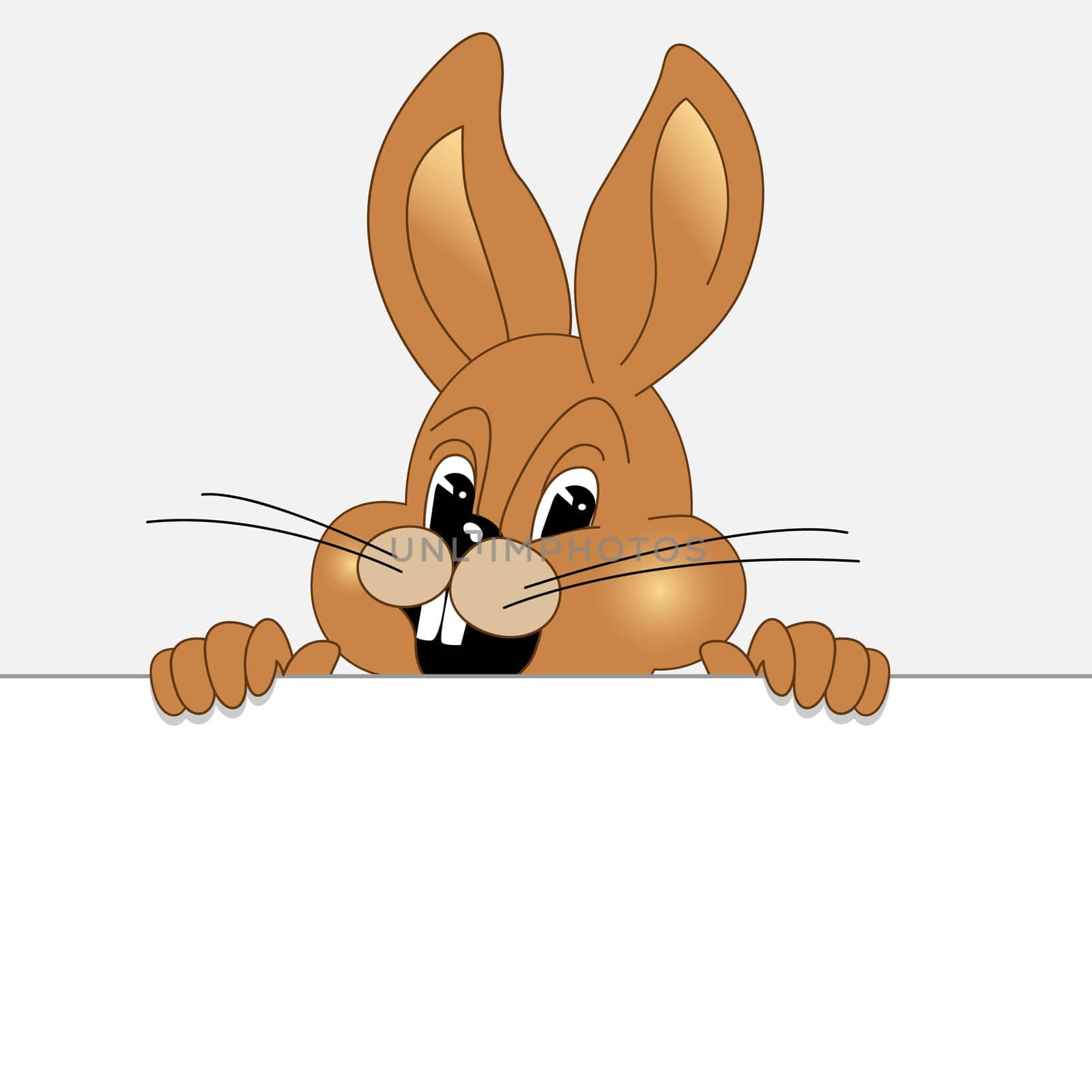 easter bunny with white paper