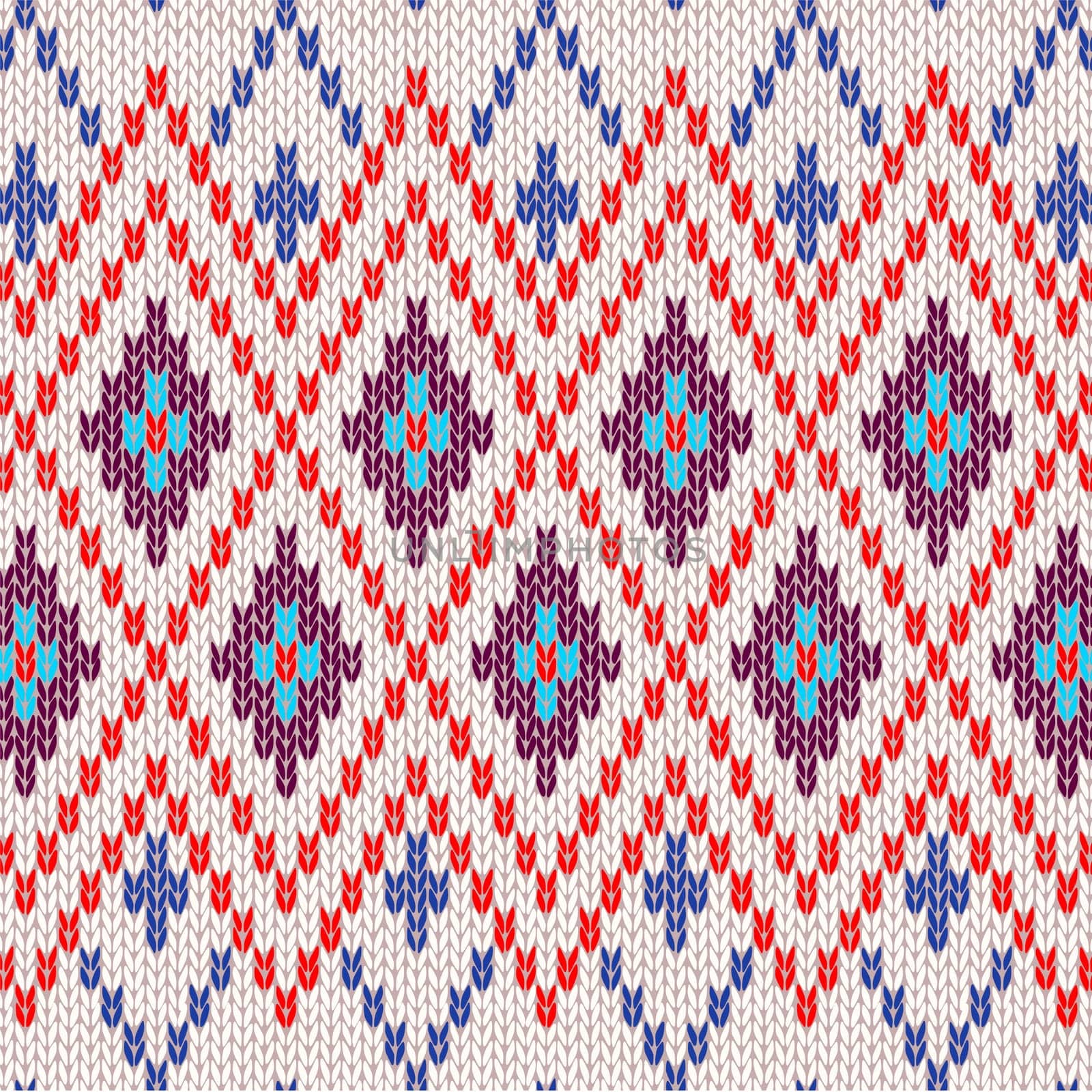 Seamless Pattern. Knit Woolen Trendy Ornament Texture. Fabric Color Tracery Background