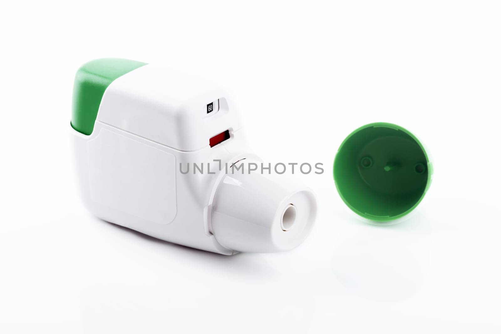 Metered Dose Inhaler isolated over white background