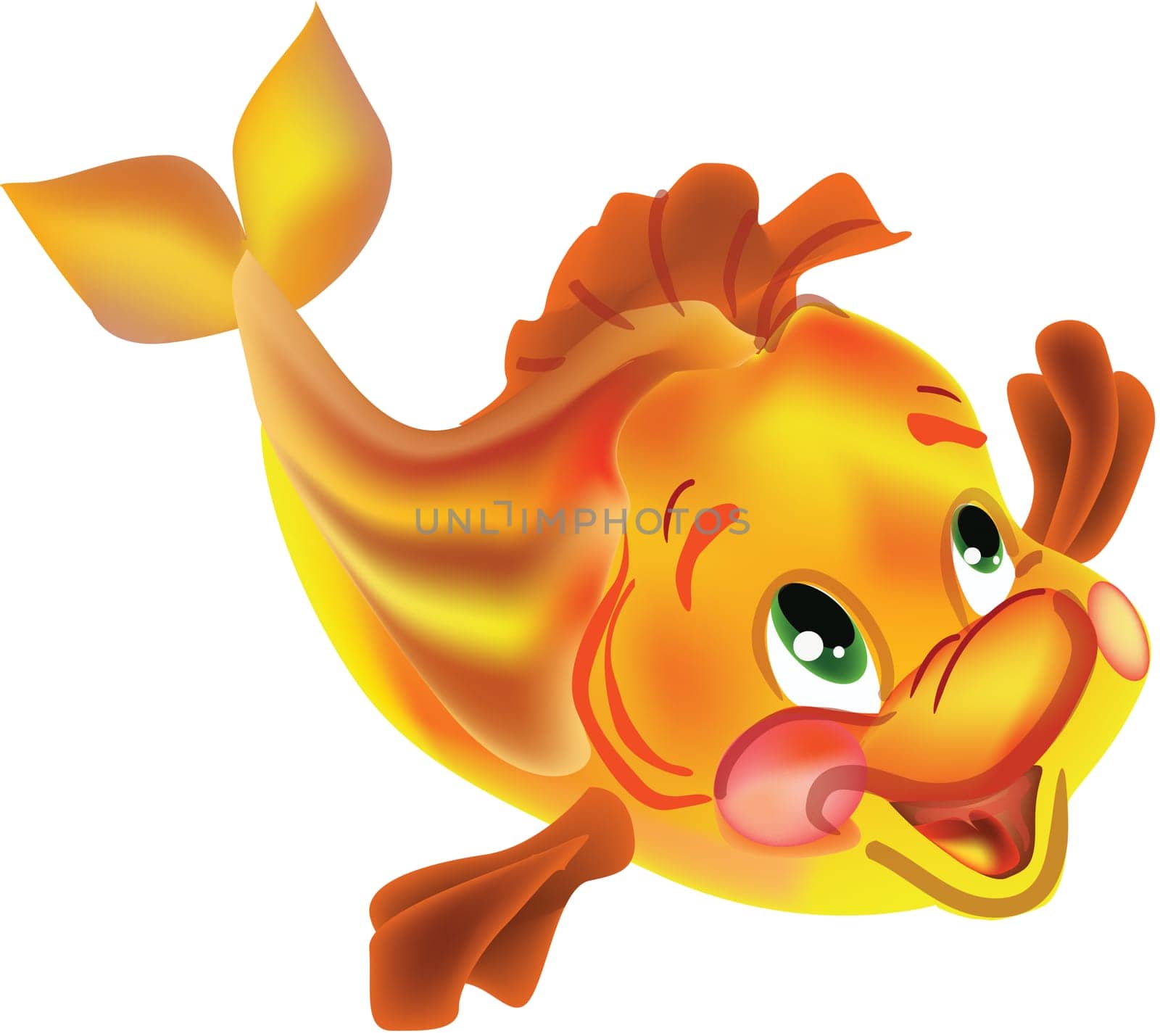 Vector image of Golden Fish