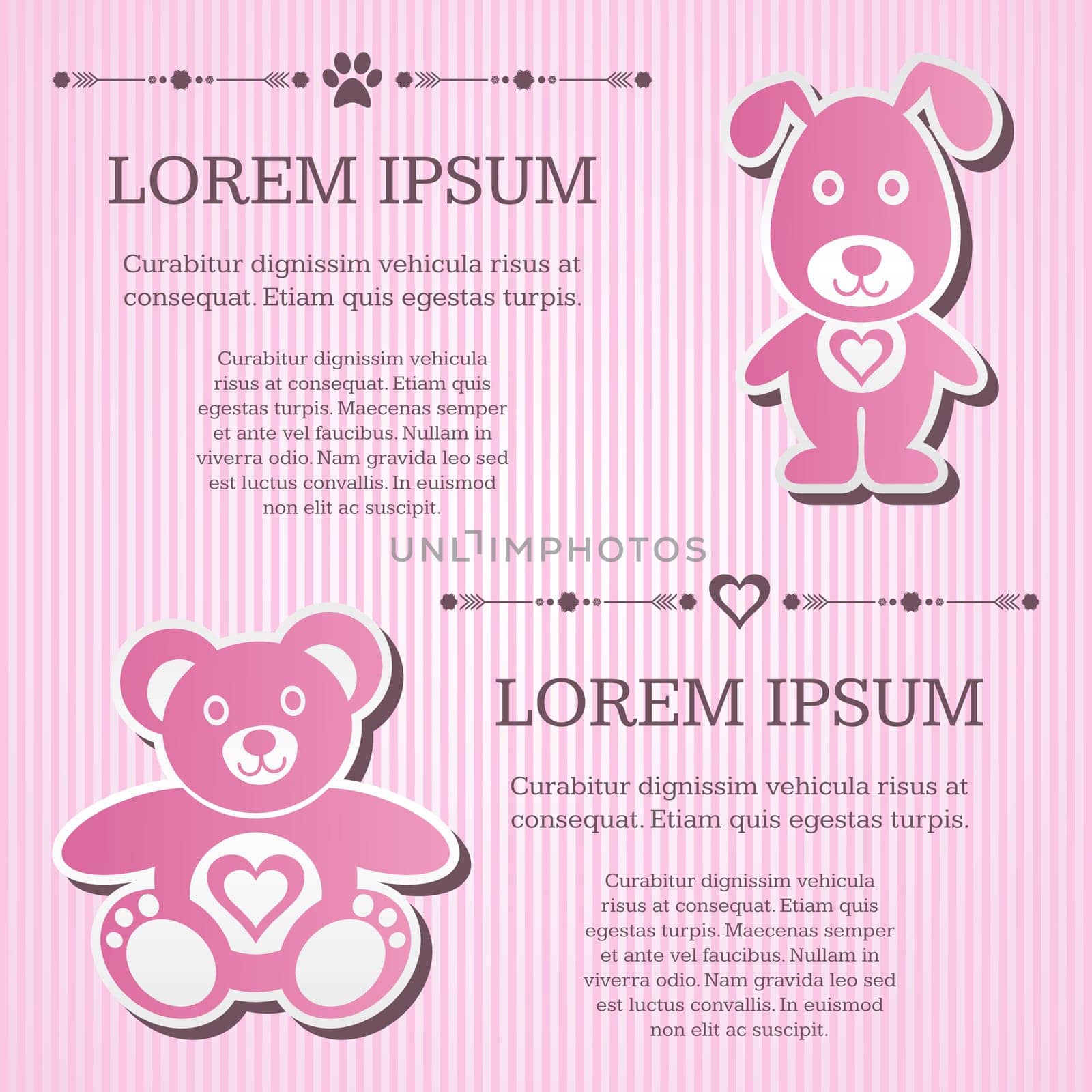 Beautiful vintage pink baby shower invitation card