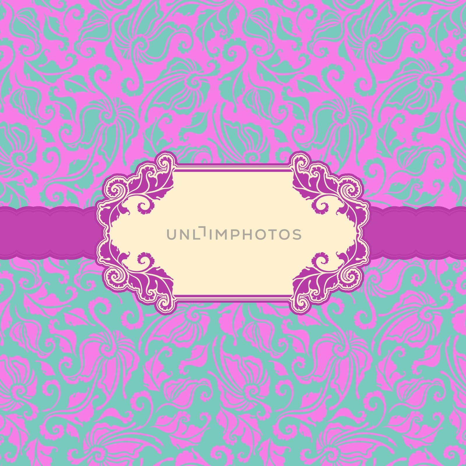 Template frame design for greeting card . Seamless background.