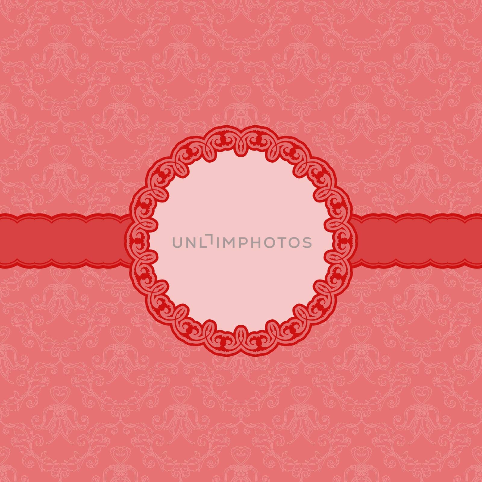 Vector template frame design for greeting card . Background - seamless pattern.