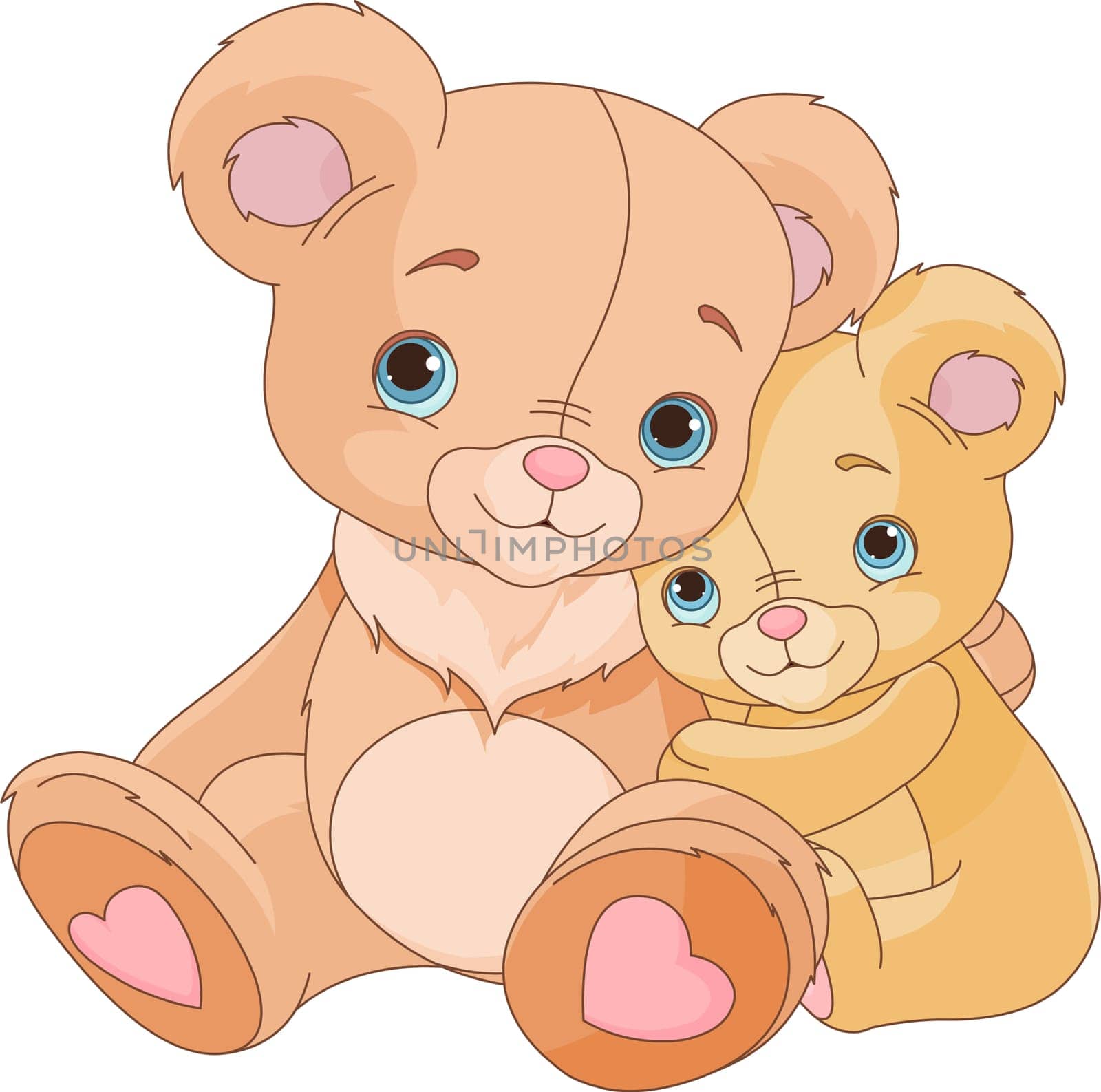 Cute pair of hugging bears
