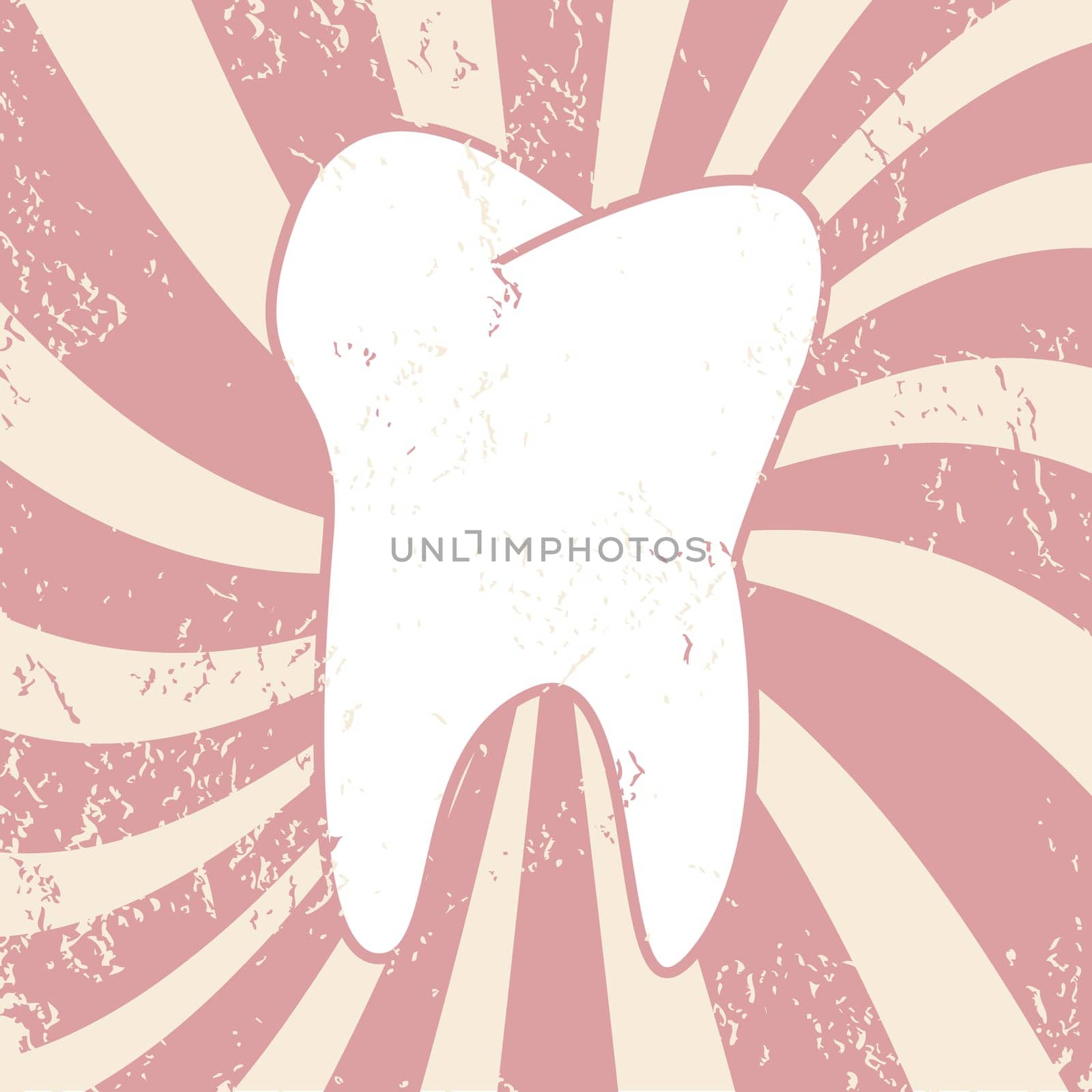Tooth in a grunge style on a unique background