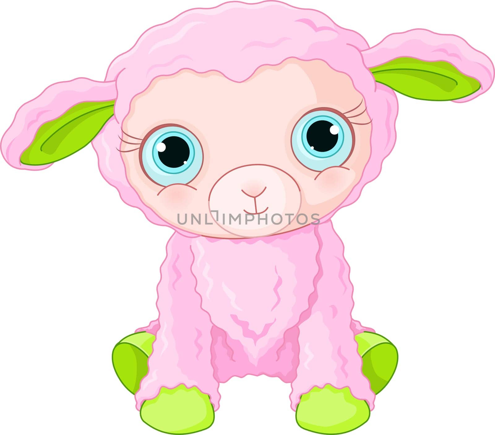 .Illustration of cute lamb character