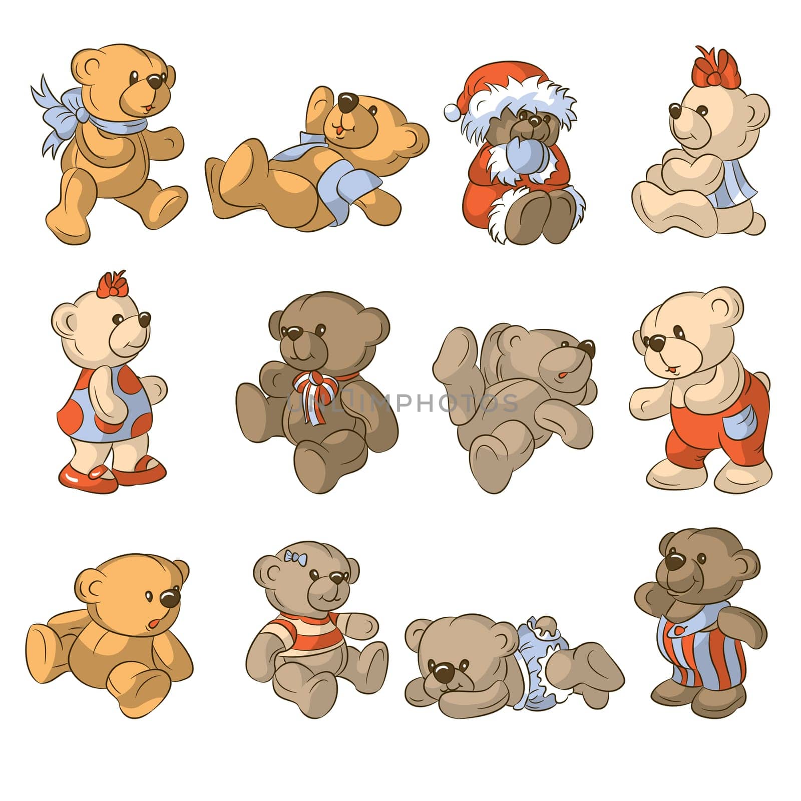 Vector set -  cartoon toy bears