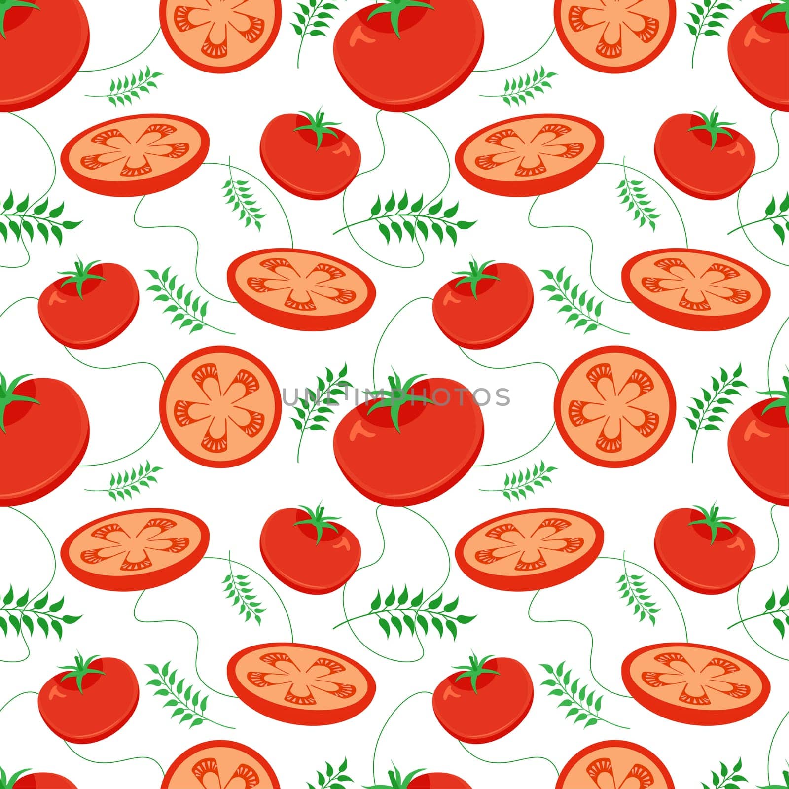Vegetarian, Fruit and Vegetables Seamless Pattern Design with Fresh, Organic and Natural Food in Hand Drawn Flat Cartoon Background Illustration