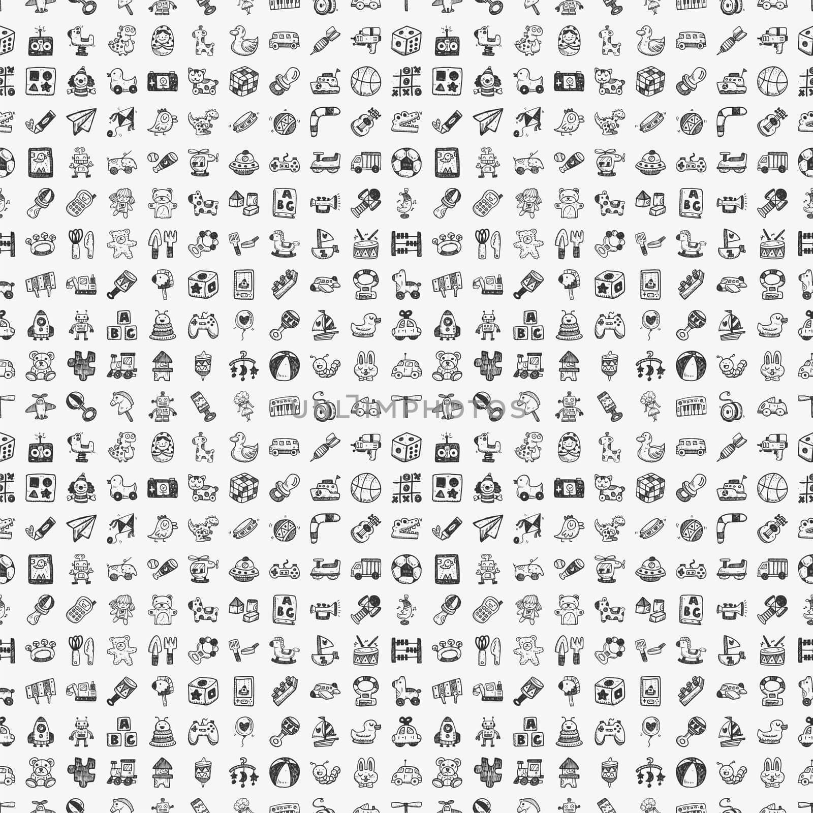 seamless doodle toy pattern