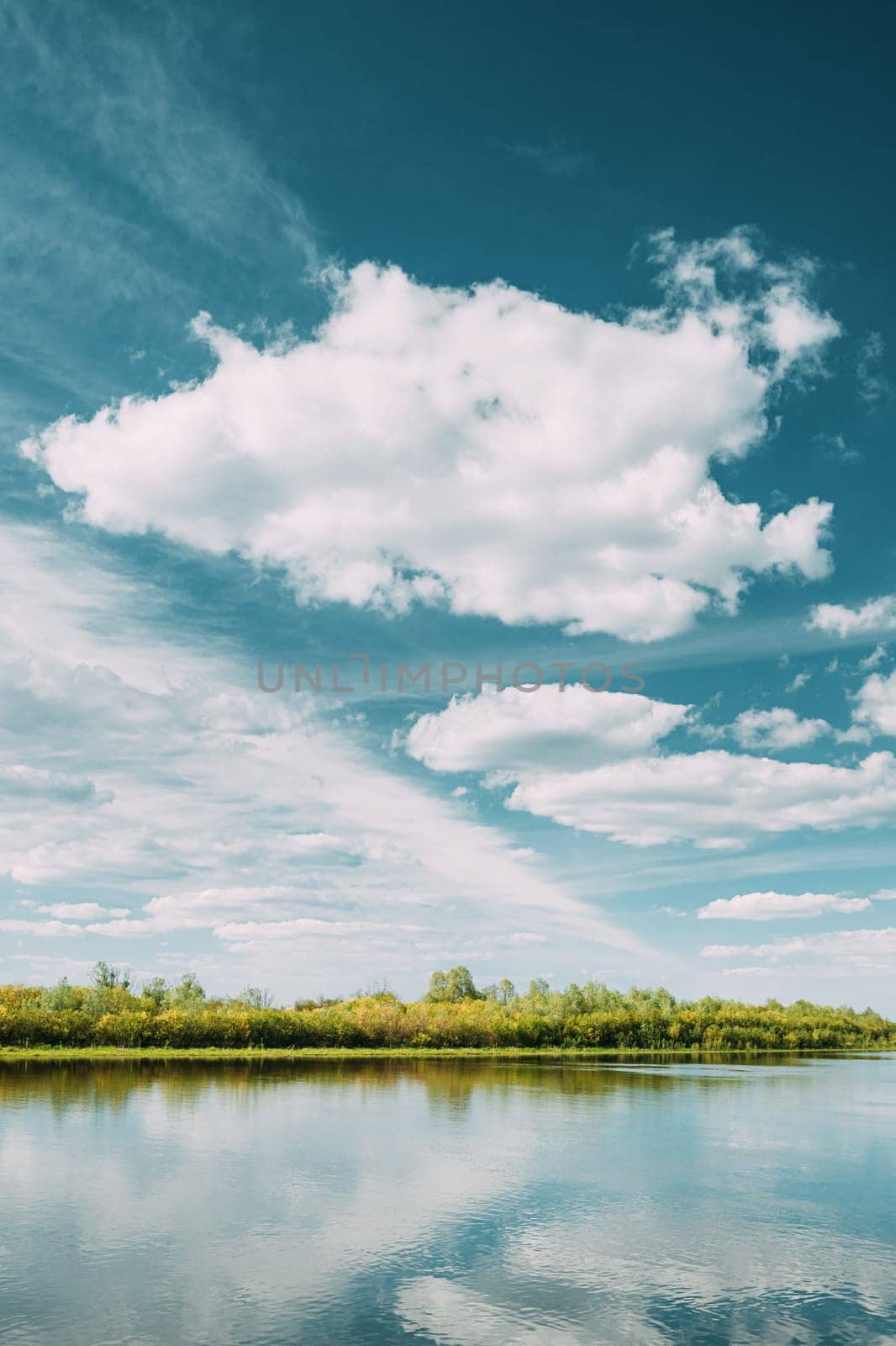 Rechytsa, Gomel Region, Belarus. Dnieper River. European Nature In Summer.