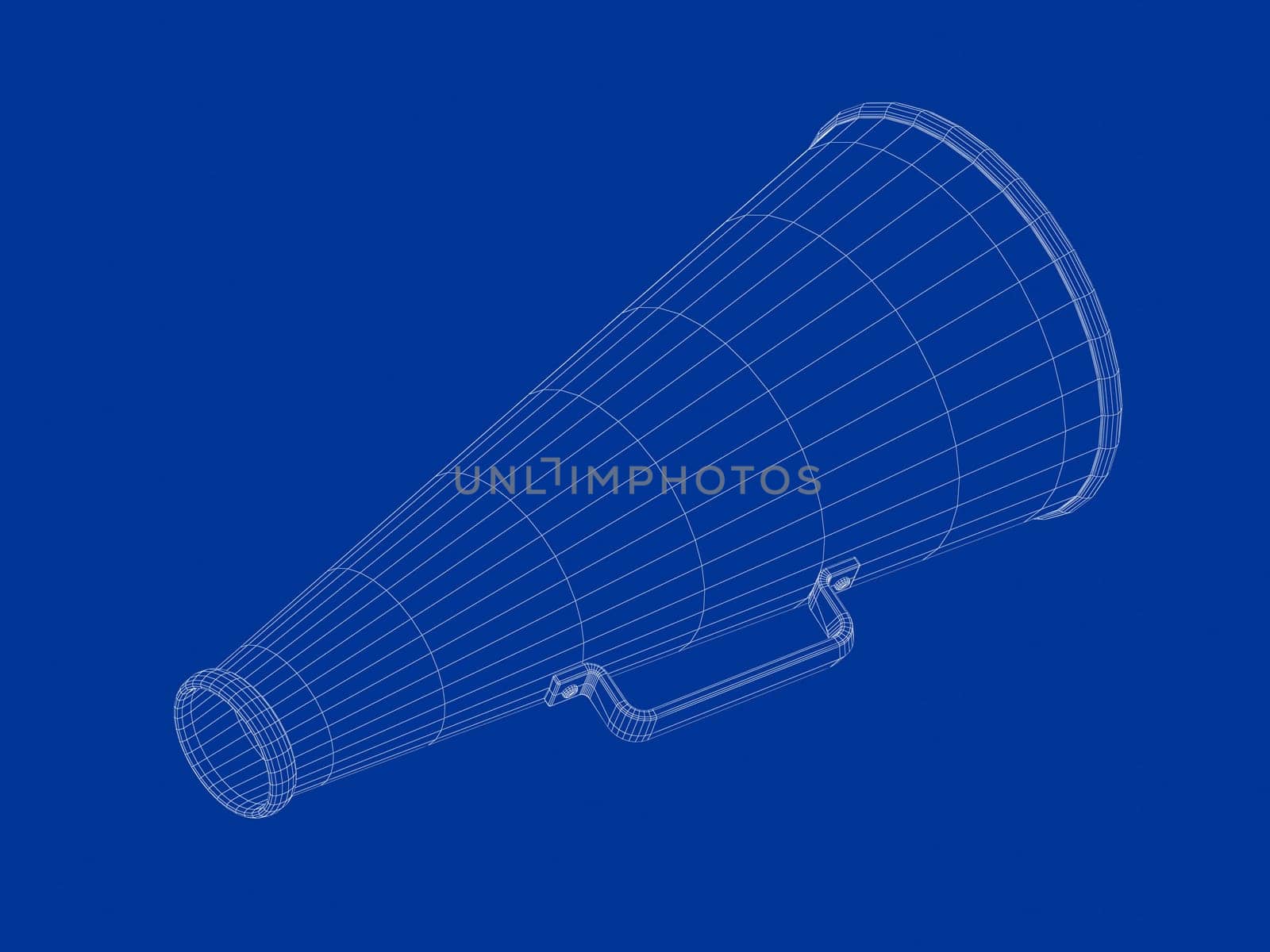 3D wire-frame model of megaphone