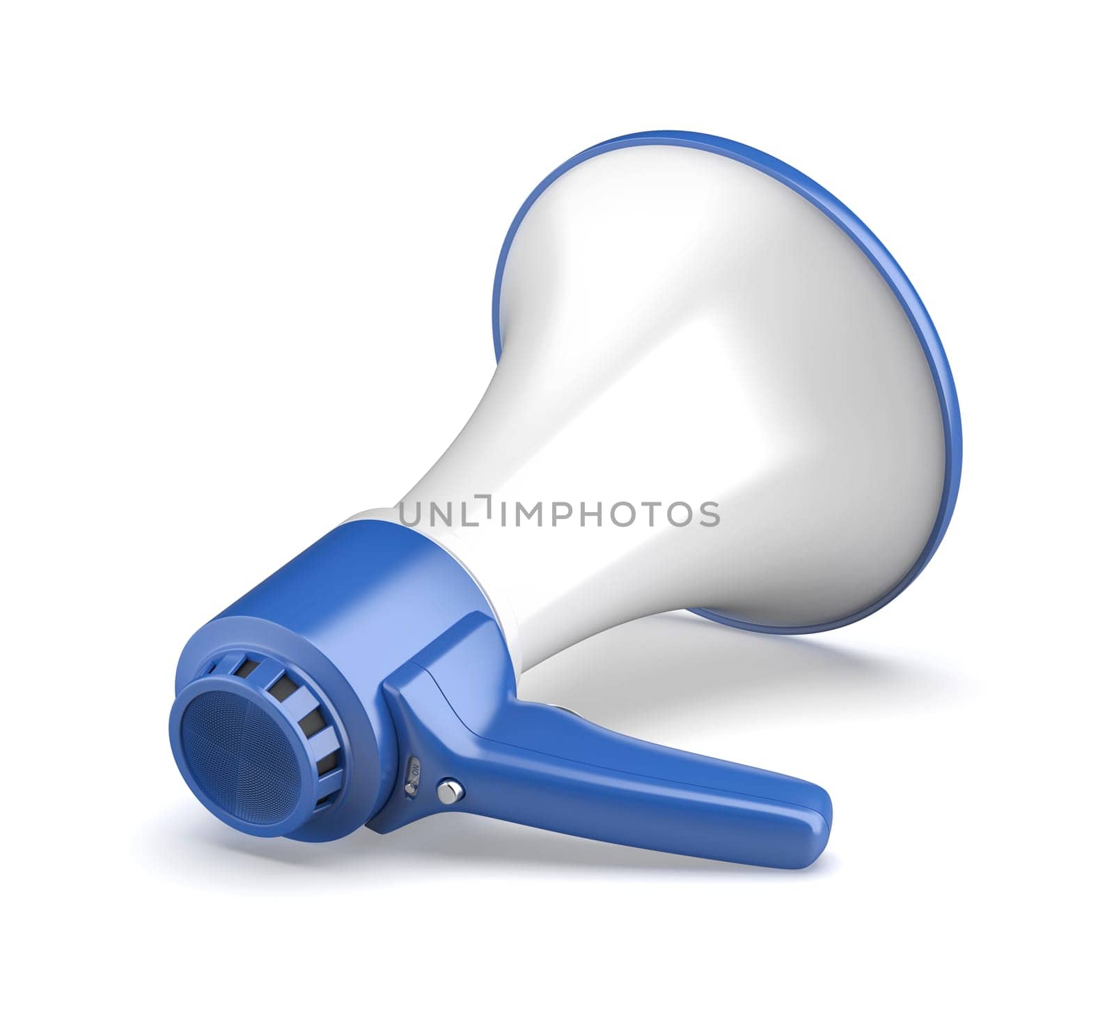 Electric megaphone on white background