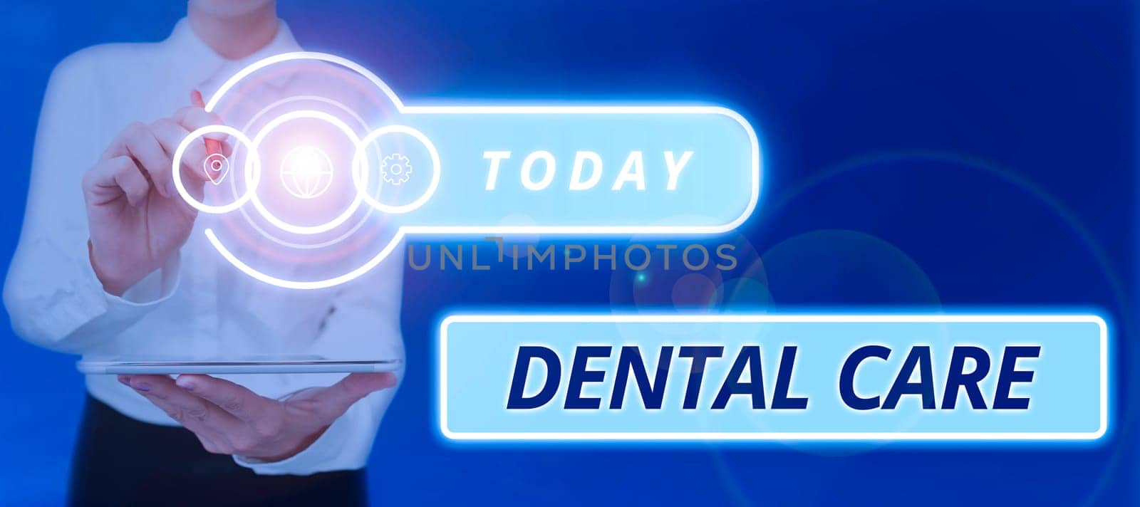 Conceptual display Dental Care, Business showcase maintenance of healthy teeth or to keep it clean for future