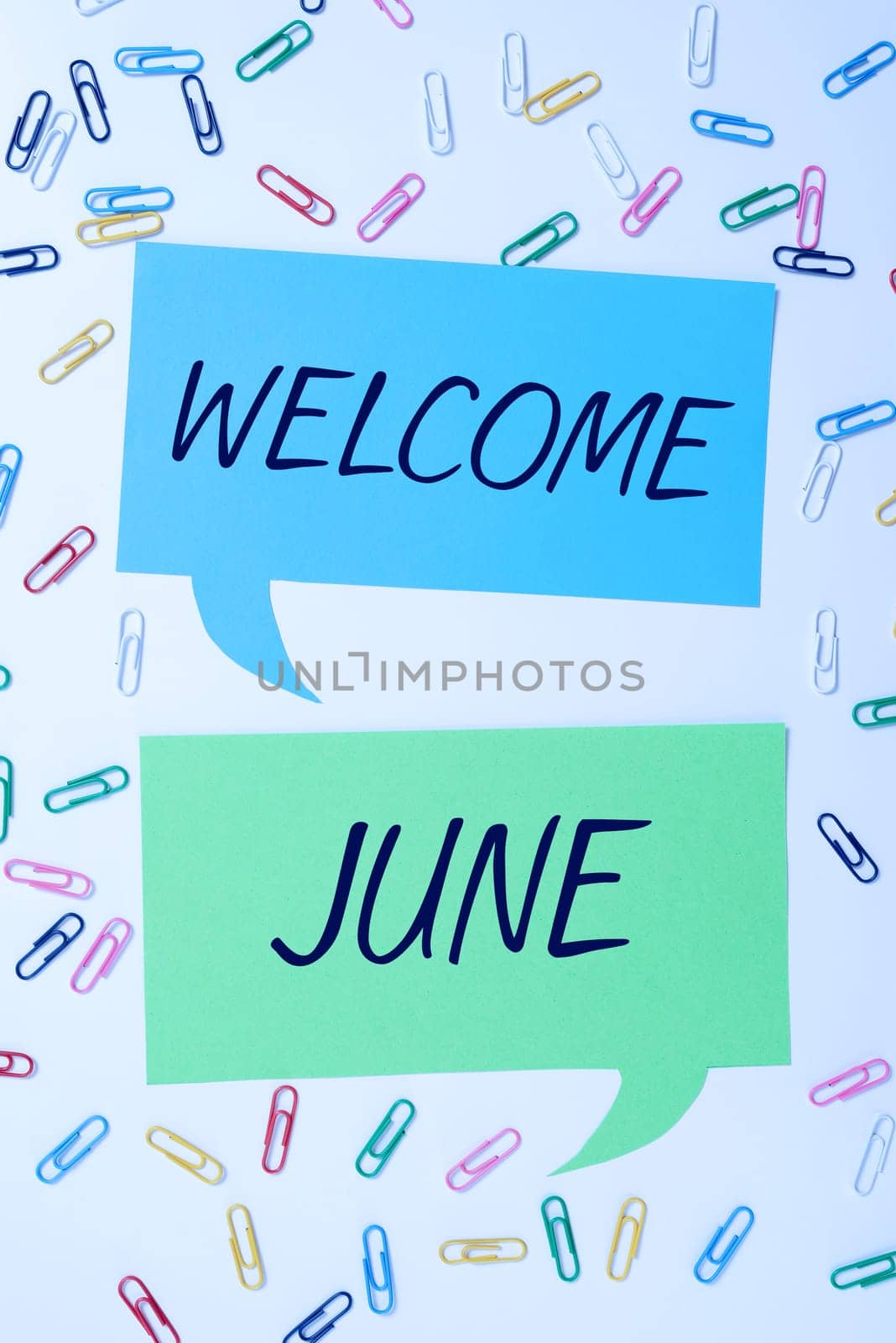 Conceptual caption Welcome June, Word Written on Calendar Sixth Month Second Quarter Thirty days Greetings