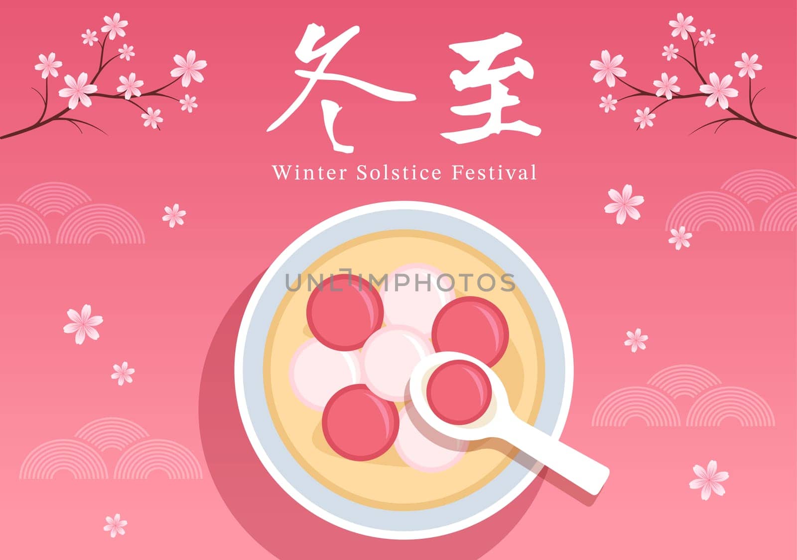 Dongzhi or Winter Solstice Festival Template Hand Drawn Cartoon Flat Illustration with Family Enjoying Chinese Food Tangyuan and Jiaozi Concept