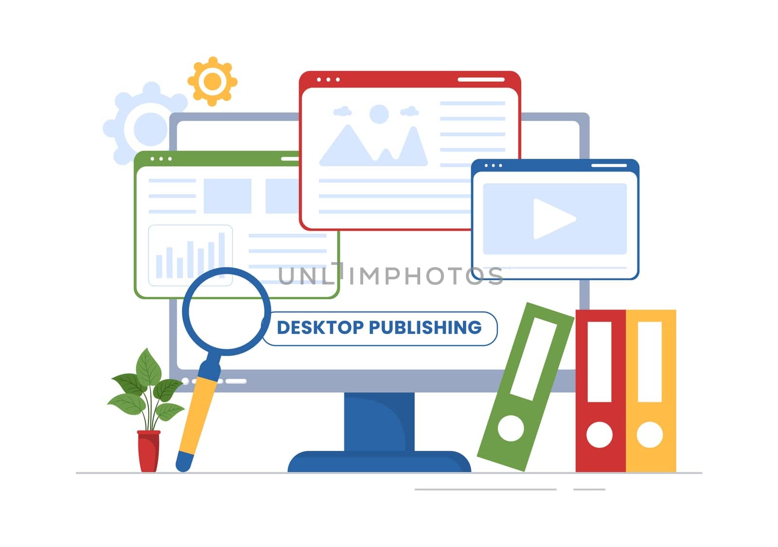 Digital Publishing Content Blog Marketing Writing for Social Media or Webpage Organization in Template Hand Drawn Cartoon Flat Illustration