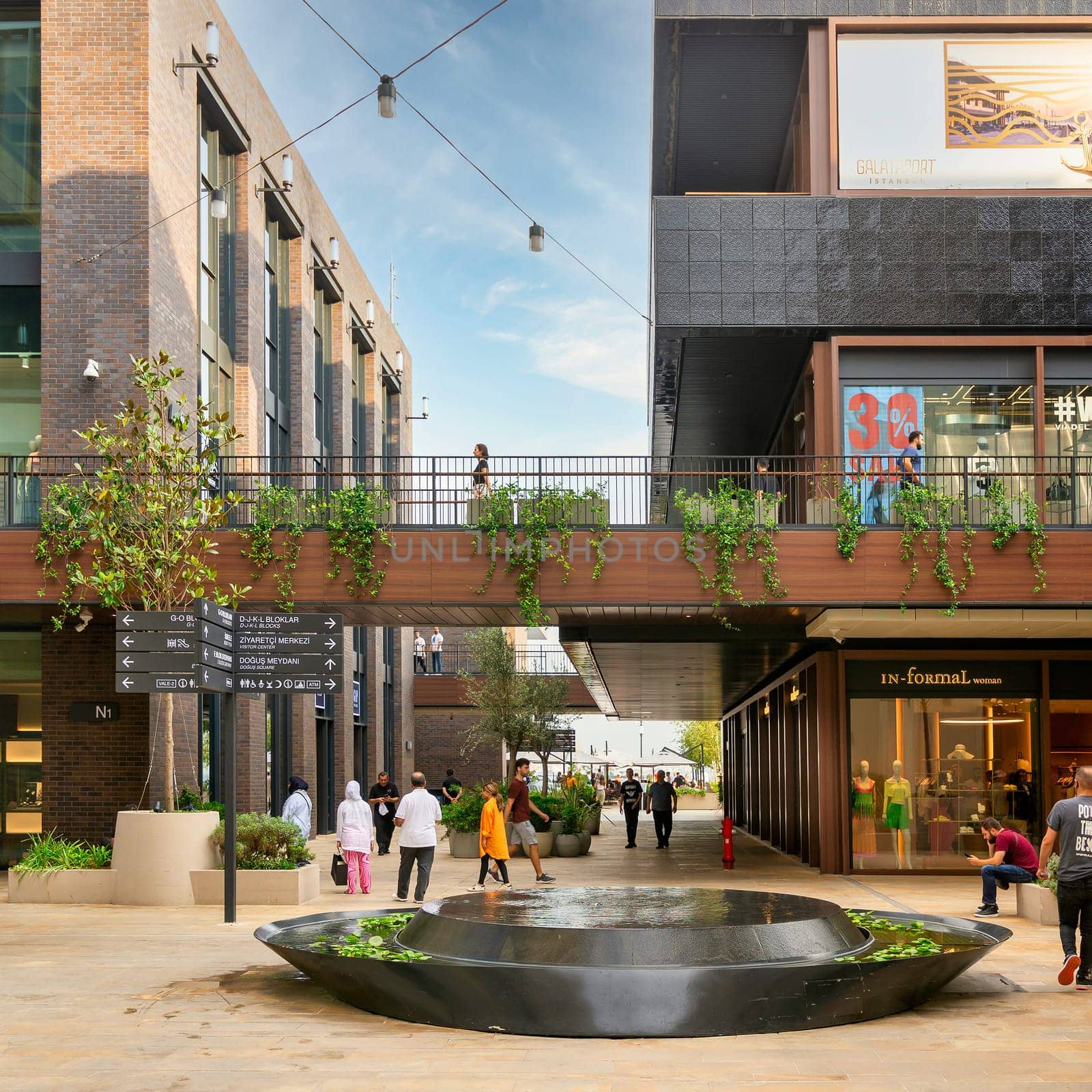 Istanbul, Turkey - August 31, 2022: Internal passage at Galataport, a mixed use development located along shore of Bosphorus strait, in Karakoy district