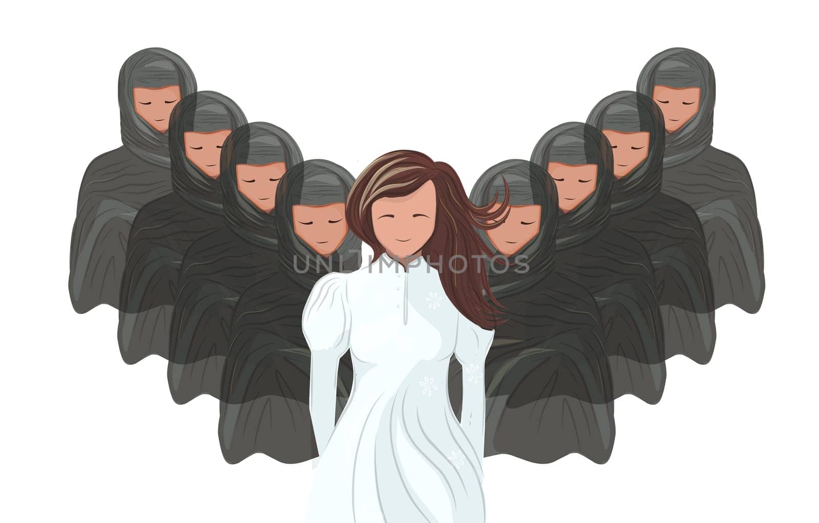 Poster against wearing the hijab, Iranian protest. Women's Protest in Iran