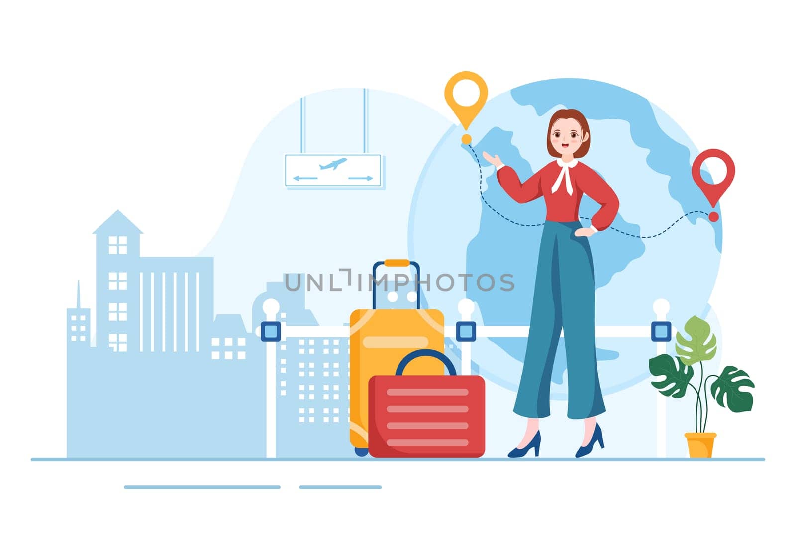 Immigration Template Hand Drawn Cartoon Flat Illustration of Document with Visa and Passport for Moving to Another Country