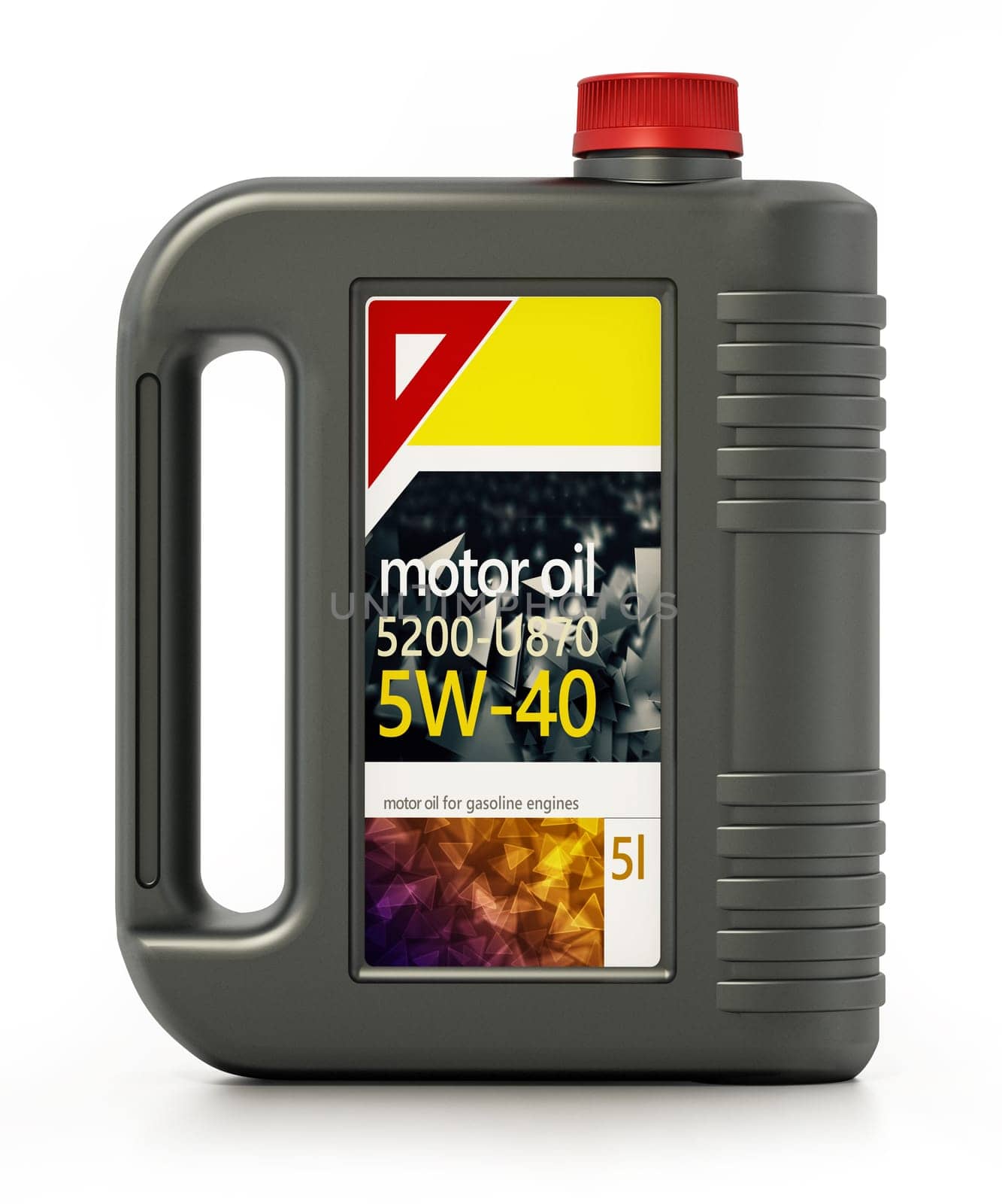Motor oil can isolated on white background. 3D illustration.