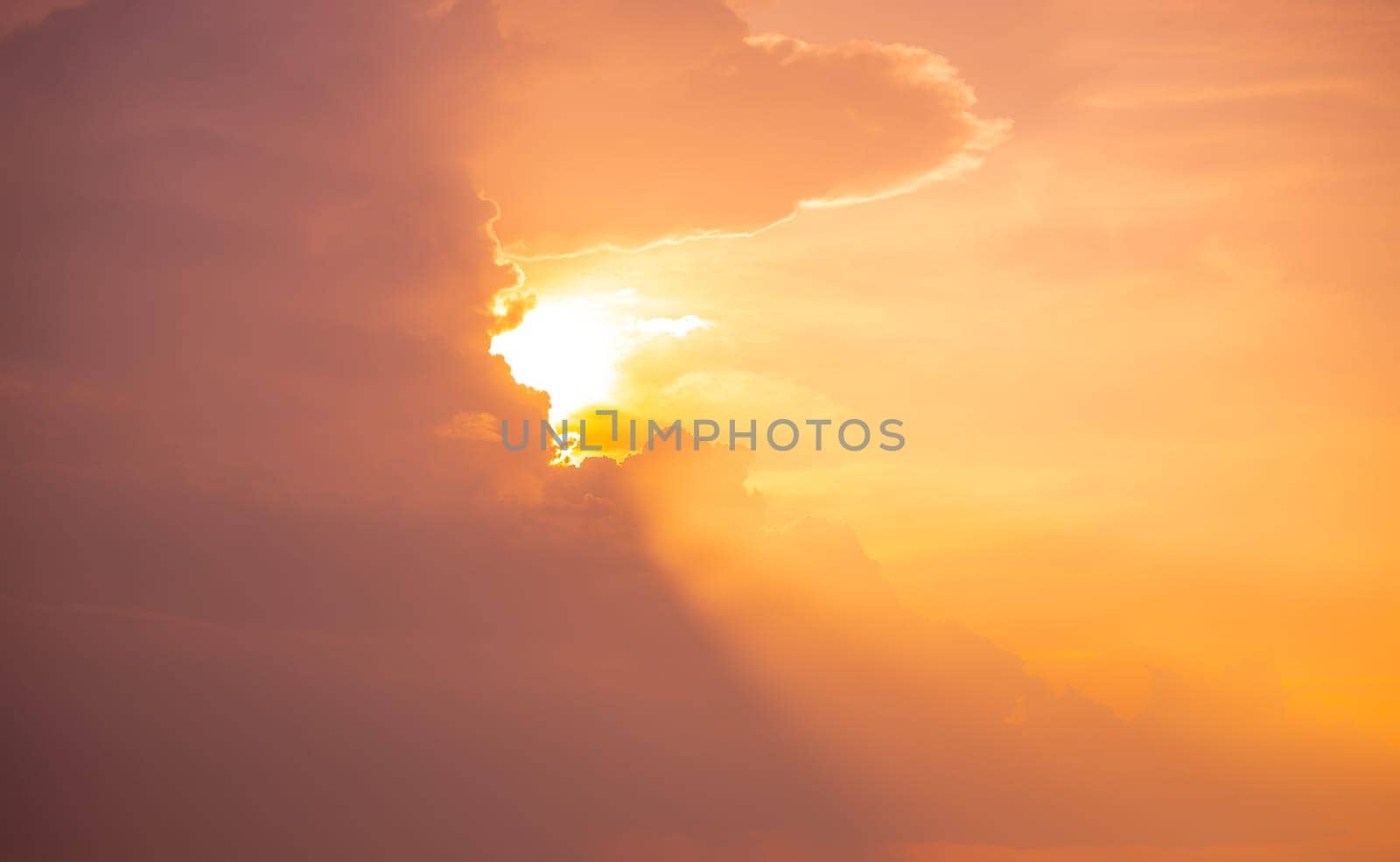 Abstract and pattern of cloud sky Calming coral, Orange, Trend color background, Pattern of colorful cloud and sky sunset or sunrise: Dramatic sunset in twilight, Beautyful of sky