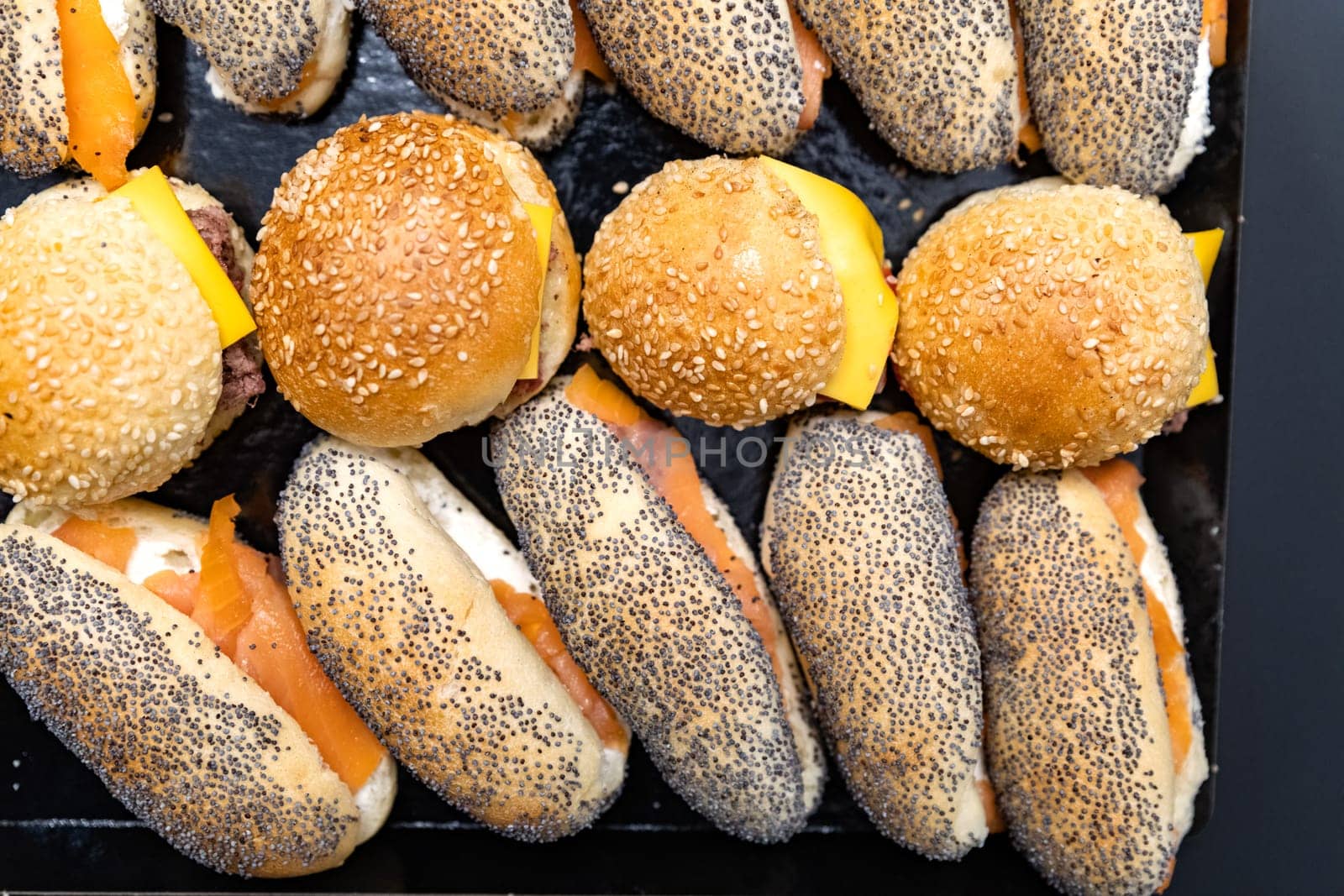 Tasted and fresh little sandwiches as a background